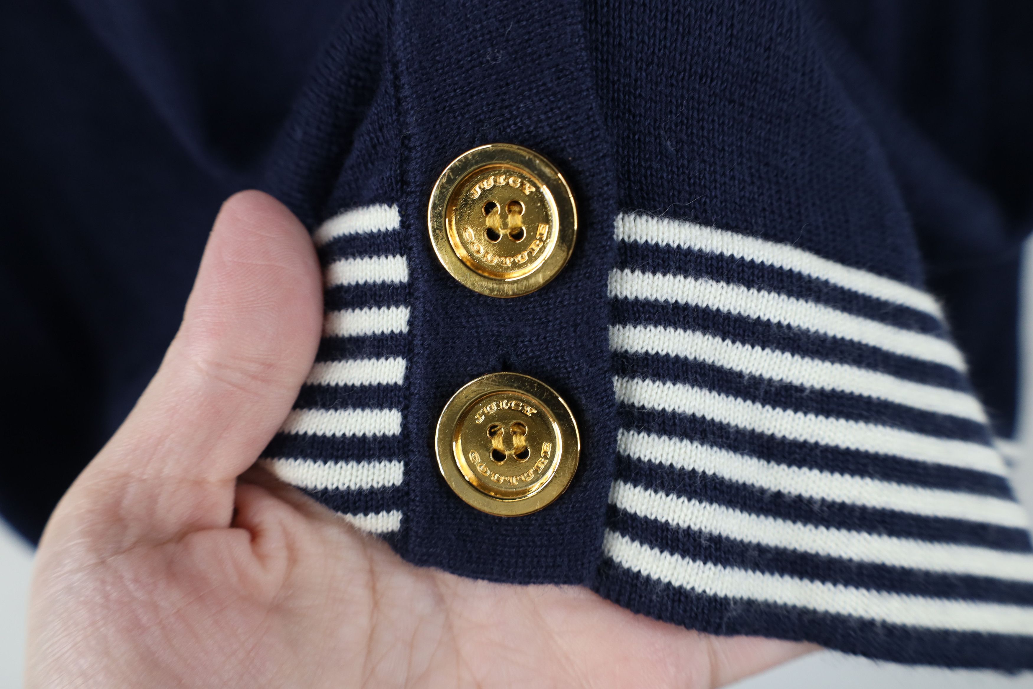 Juicy Couture Vtg 90s Y2K Juicy Couture 3/4 Sleeve Knit Cardigan Sweater Size XL / US 12-14 / IT 48-50 - 7 Thumbnail