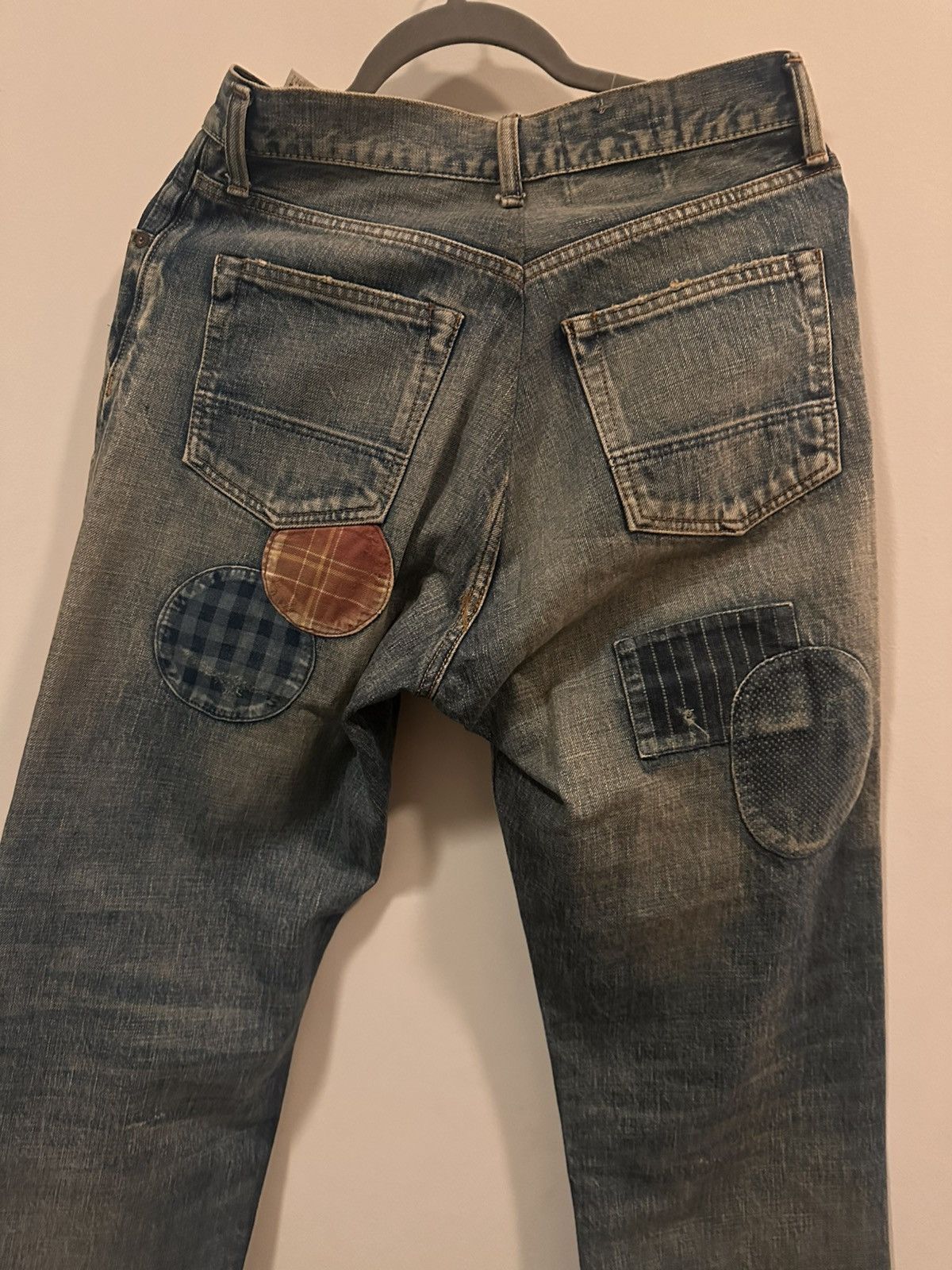 FDMTL JAPANESE BRAND FDMTL CLASSIC FIT PATCHWORK JEANS Size US 30 / EU 46 - 5 Thumbnail