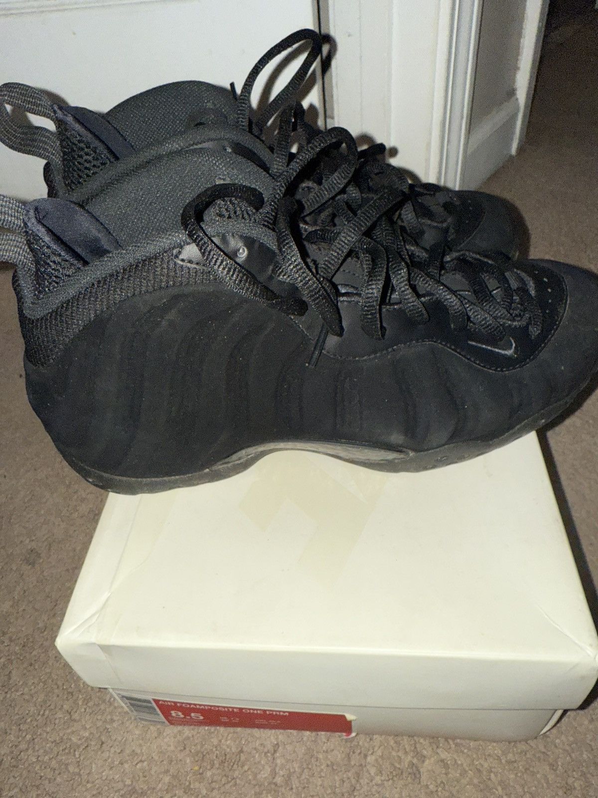 Nike Air Foamposite One PRM ‘Triple Black’ Size US 8.5 / EU 41-42 - 2 Thumbnail