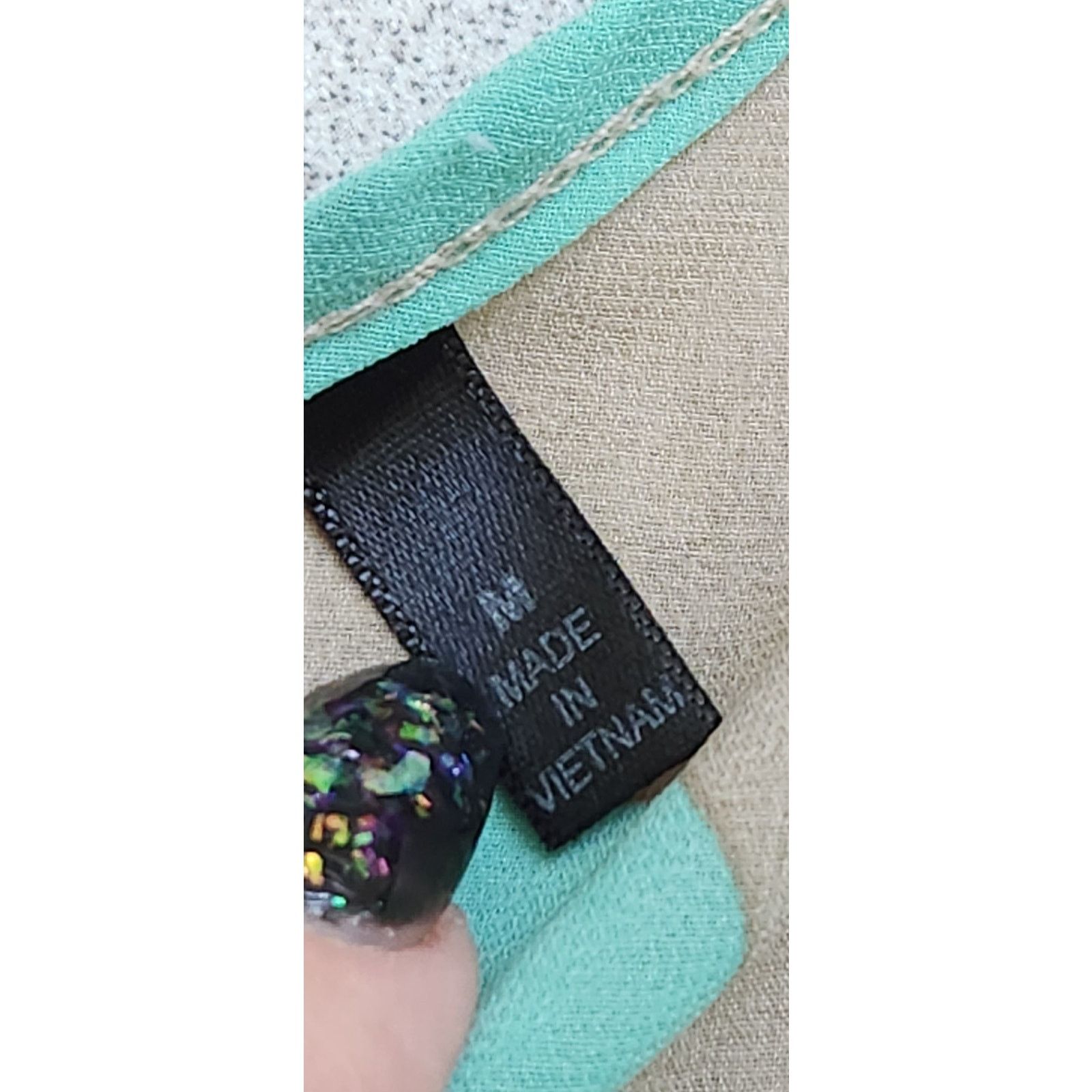 Other Heartsoul Tan Teal Polka Dot Top Medium Crisscross Back Size M / US 6-8 / IT 42-44 - 5 Thumbnail