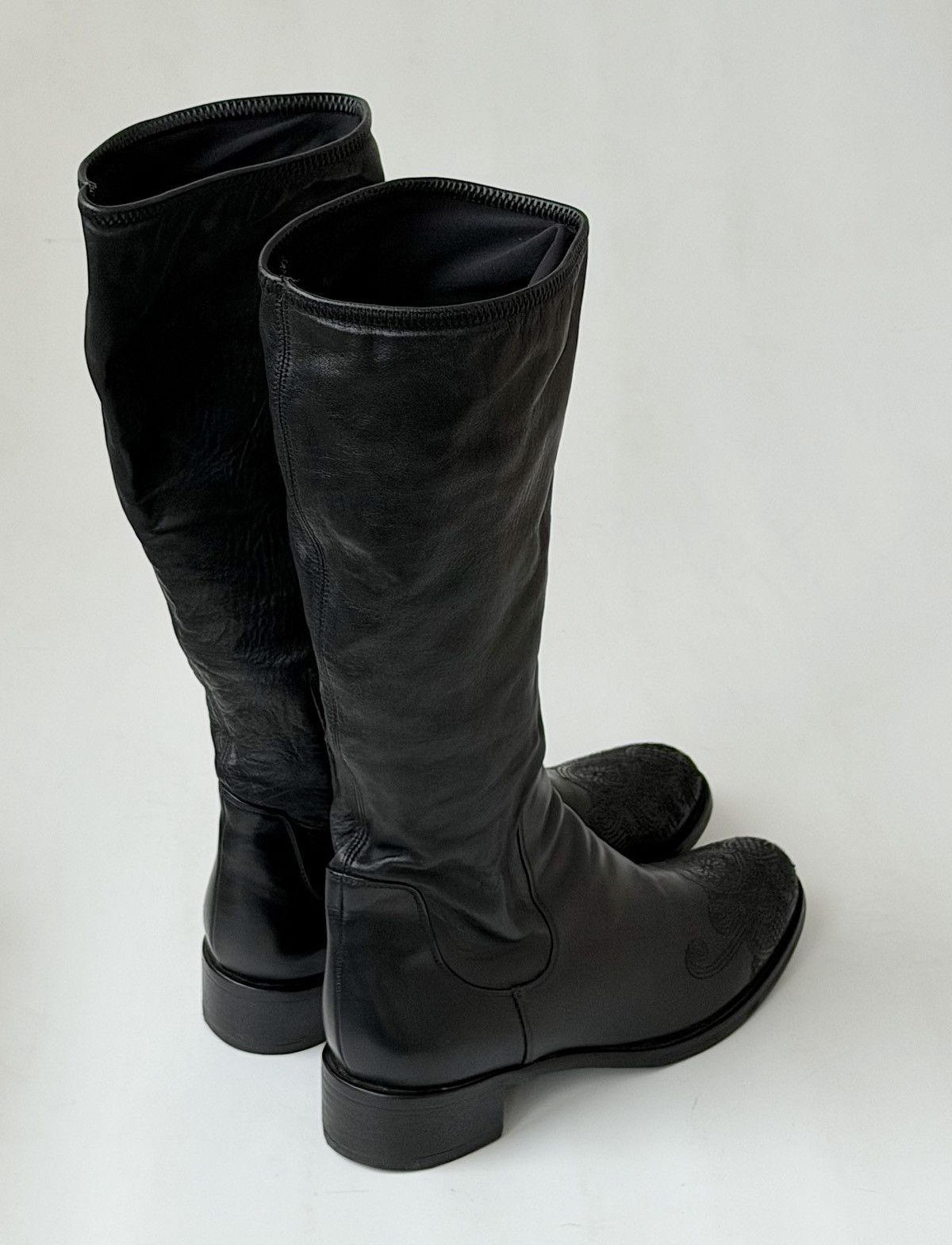 Prada *sz38.5* PRADA FW2006 Embroidered Leather Boots shoes Biker Size US 8.5 / IT 38.5 - 5 Thumbnail