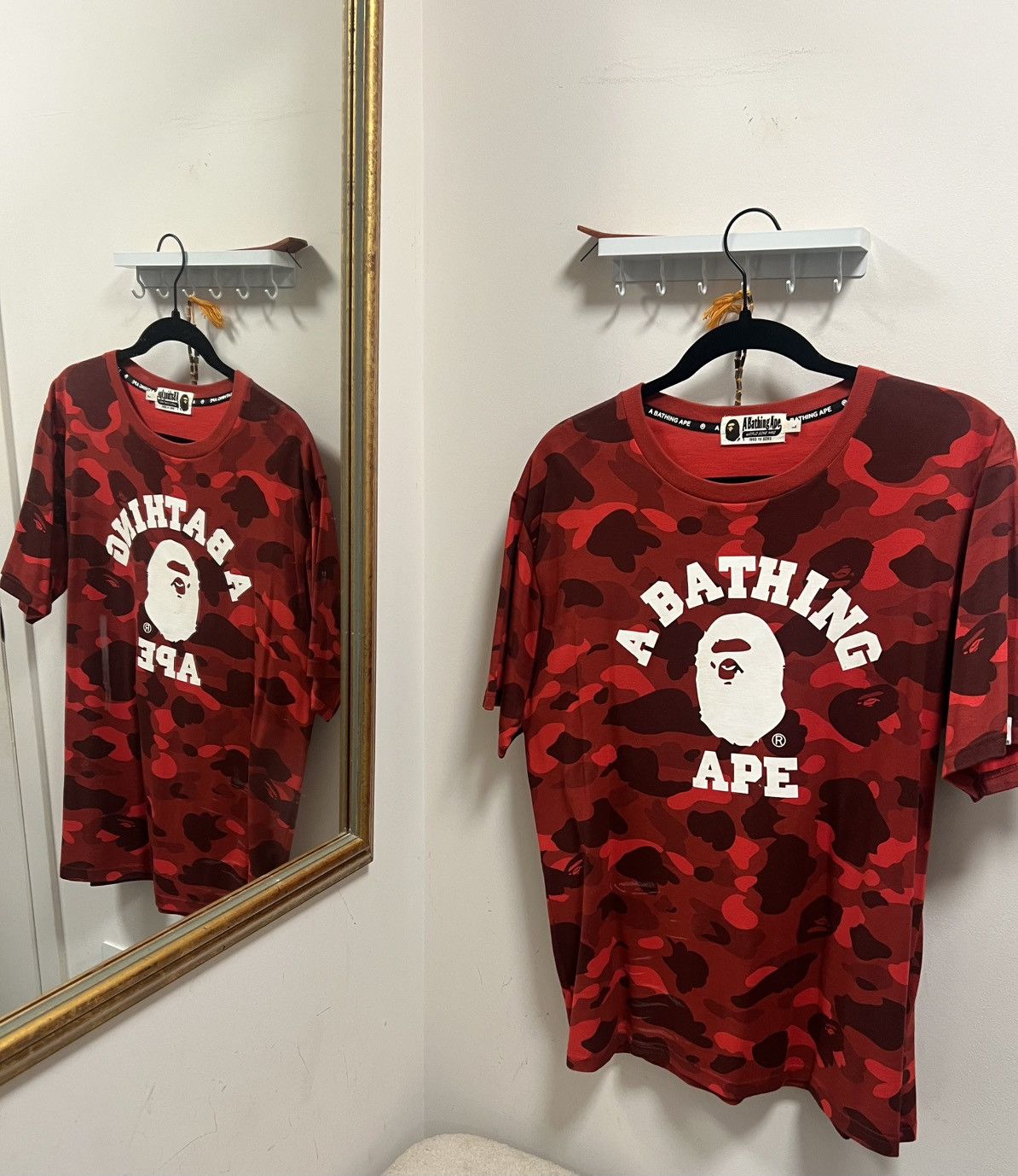 Bape Bape Red Color Camo Tee Size US L / EU 52-54 / 3 - 1 Thumbnail