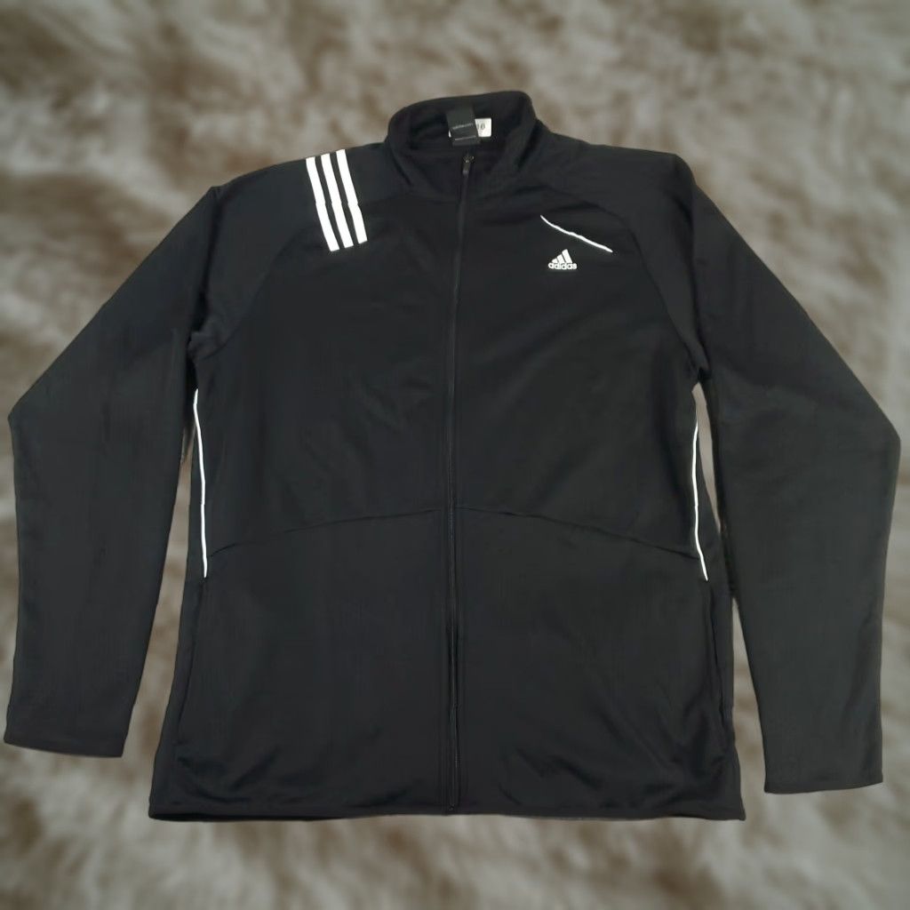 Adidas Adidas Jacket Mens XL Black Track Full Zip Sweatshirt Size US XL / EU 56 / 4 - 1 Thumbnail