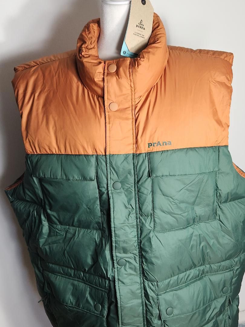 image of Nwt!Prana Red Slate Down Puffer Vest Jacket Msrp $185, in Green, Men's (Size 2XL)