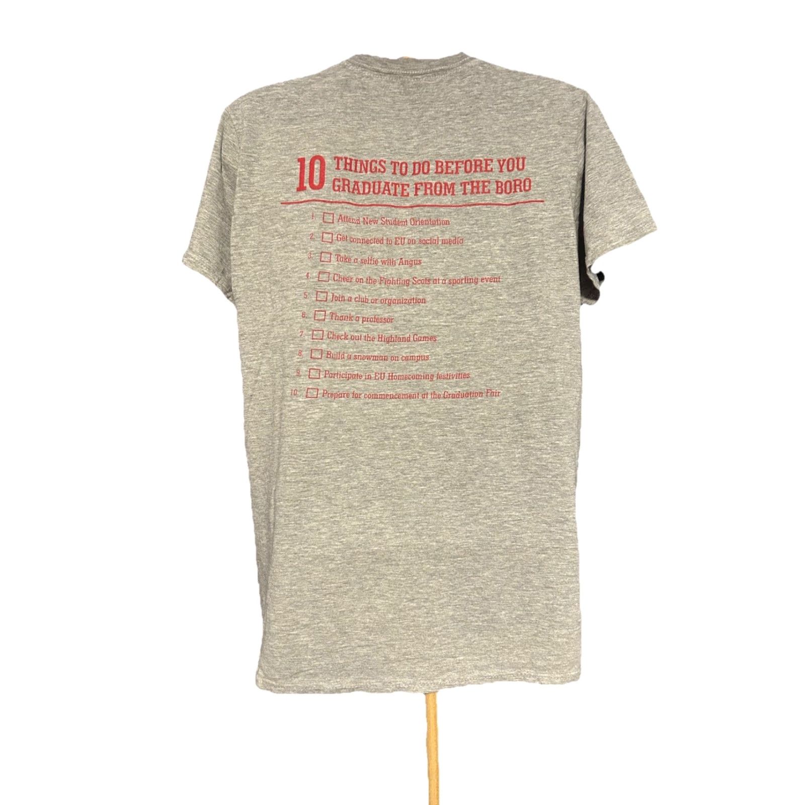 Gildan VINTAGE Edinboro University Shirt Women Small Short Sleeve Heather Gray Double Sided Size S / US 4 / IT 40 - 2 Thumbnail