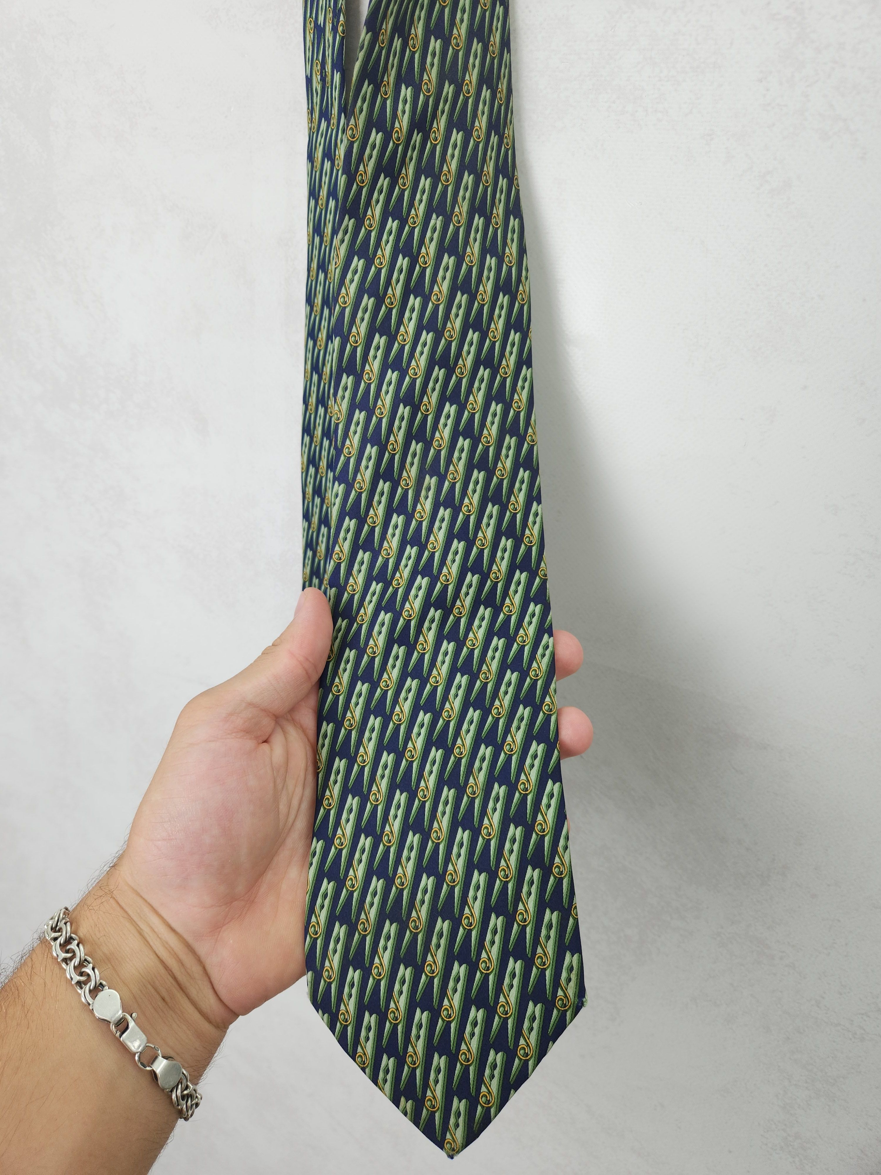 Gucci Vintage Gucci clothespin monogramm silk tie Size ONE SIZE - 5 Thumbnail