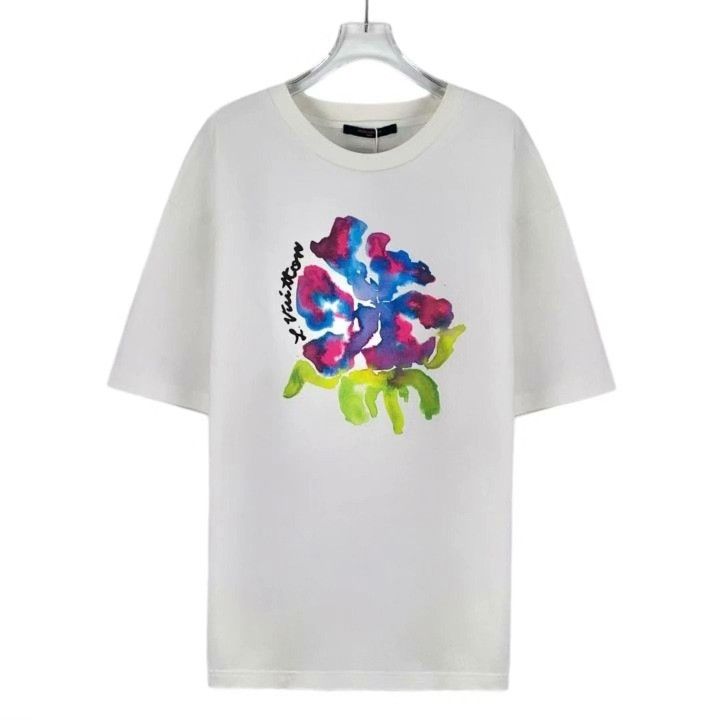 Louis Vuitton Louis Vuitton 2022 White Watercolor Floral T-shirt Size XXL / US 16-18 / IT 52-54 - 1 Thumbnail