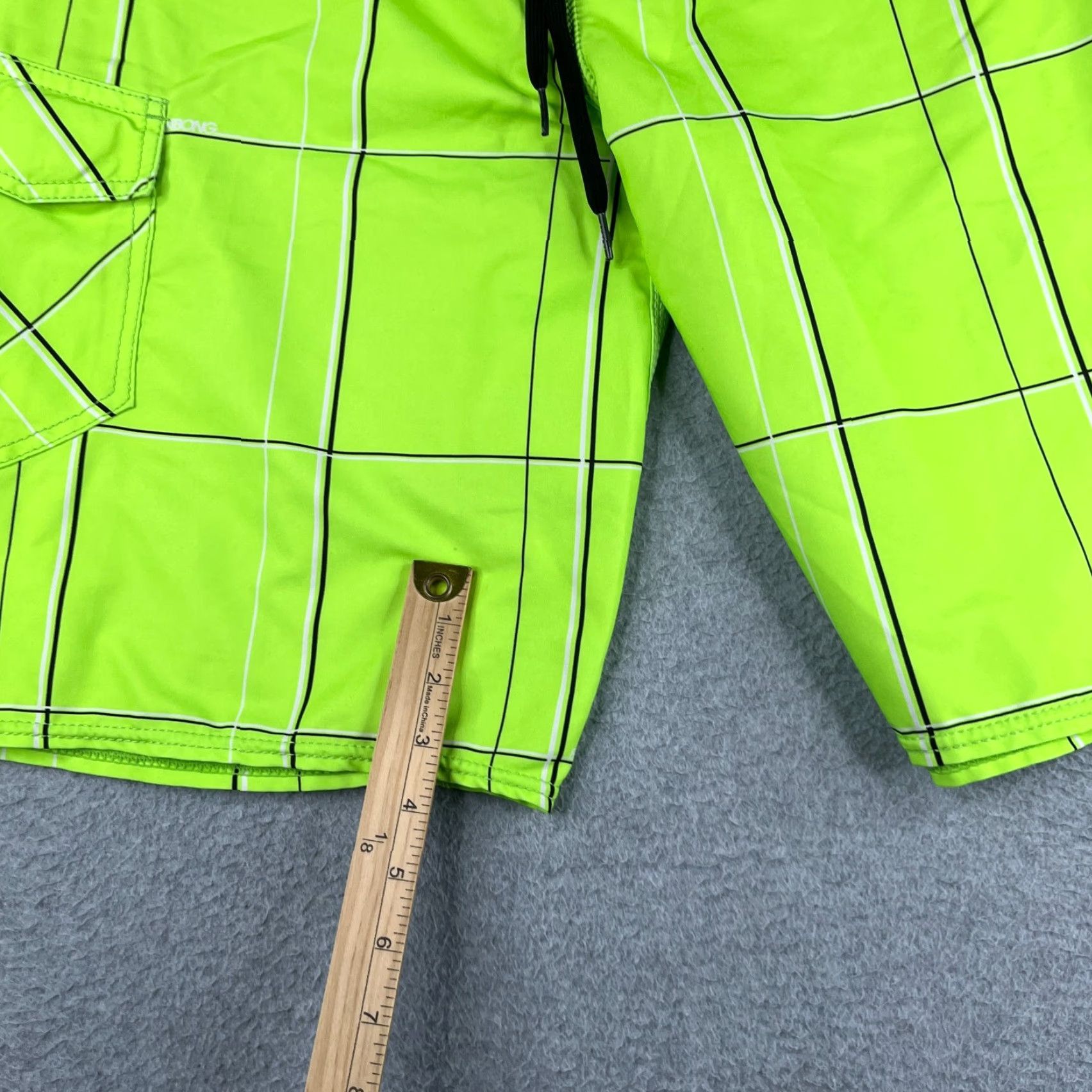 Billabong Billabong Mens Board Shorts 31 Neon Green Check Swim Trunks Bathing Suit Green Mens Board Shorts 31 Beach Surfing Size US 31 - 6 Thumbnail