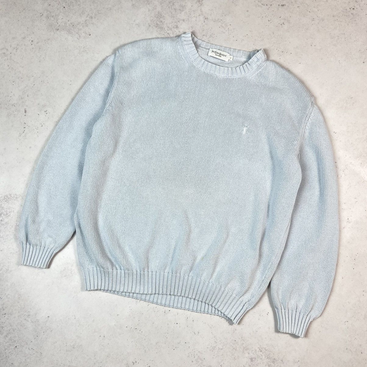 Vintage YSL Yves Saint Laurent Embroidered Star Sweatshirt Womens Size M