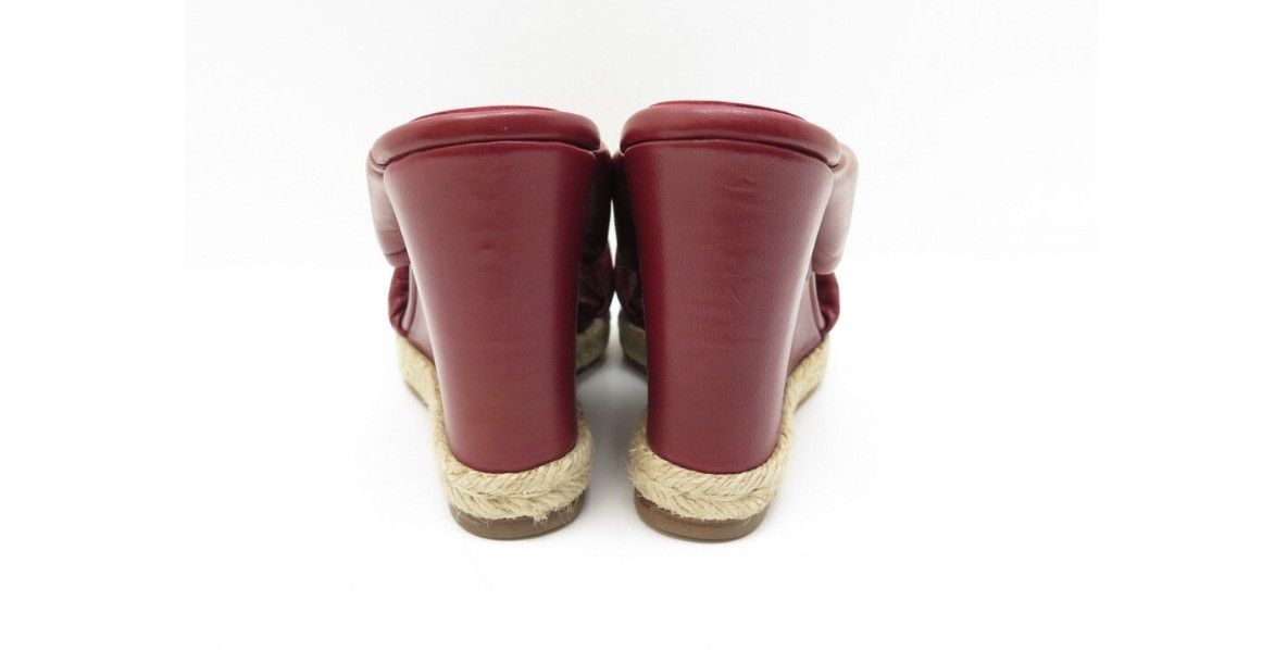 Isabel Marant Isabel Marant Bordeaux Red Leather Wedge Mules Size US 7 / IT 37 - 3 Thumbnail