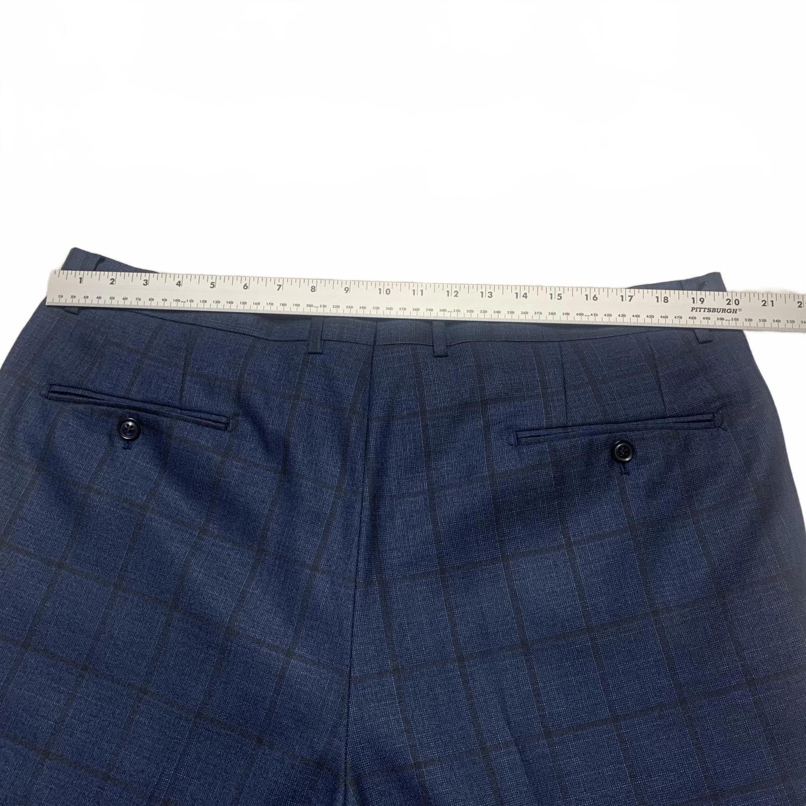 Other Alberto Cardinali Men's 42R x 30.5L Navy Plaid Pants Size 50R - 6 Thumbnail