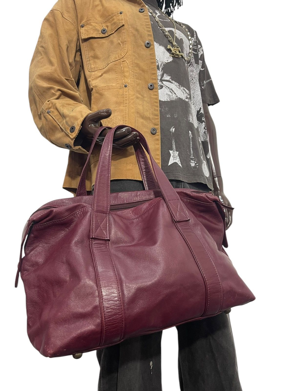 Genuine Leather Full Leather Vtg Maruem Japan Duffle Bag 1🟩8 Size ONE SIZE - 4 Thumbnail