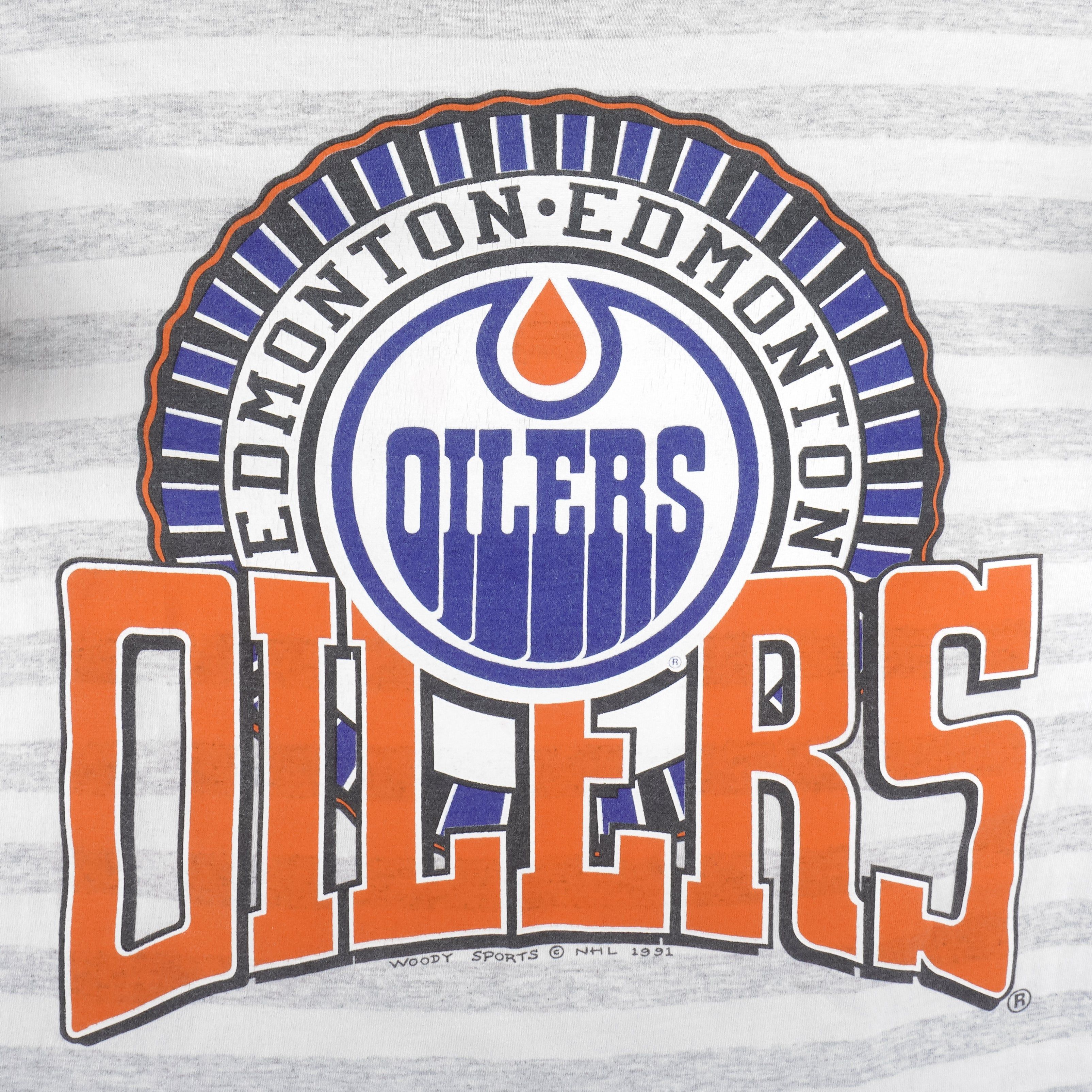 NHL (Woody Sports) - Edmonton Oilers Single Stitch T-Shirt 1991 Size US XL / EU 56 / 4 - 3 Thumbnail