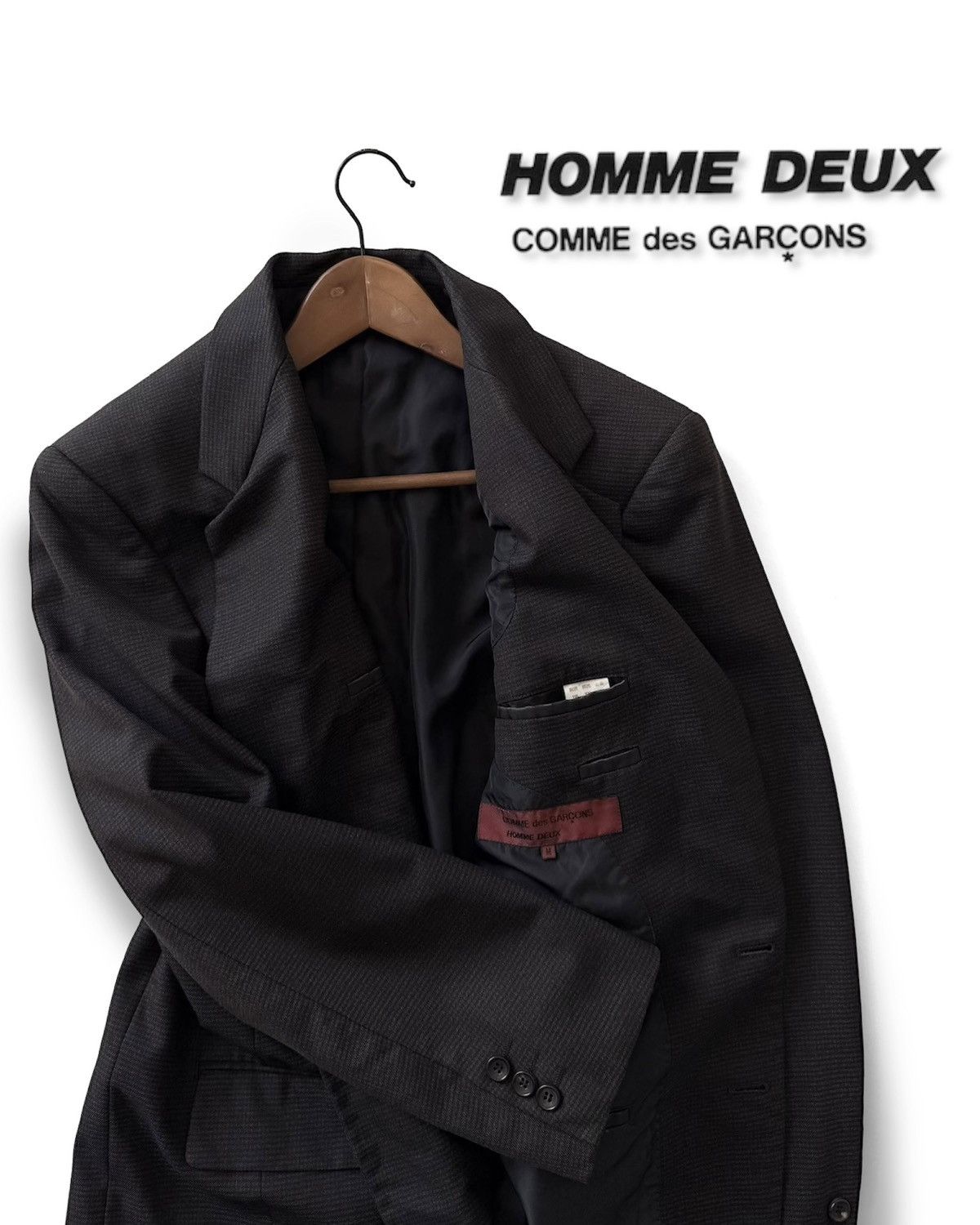 Comme des Garcons Homme Deux VTG90s COMME des GARÇONS HOMME DEUX BLAZER JACKET Size 44R - 3 Thumbnail