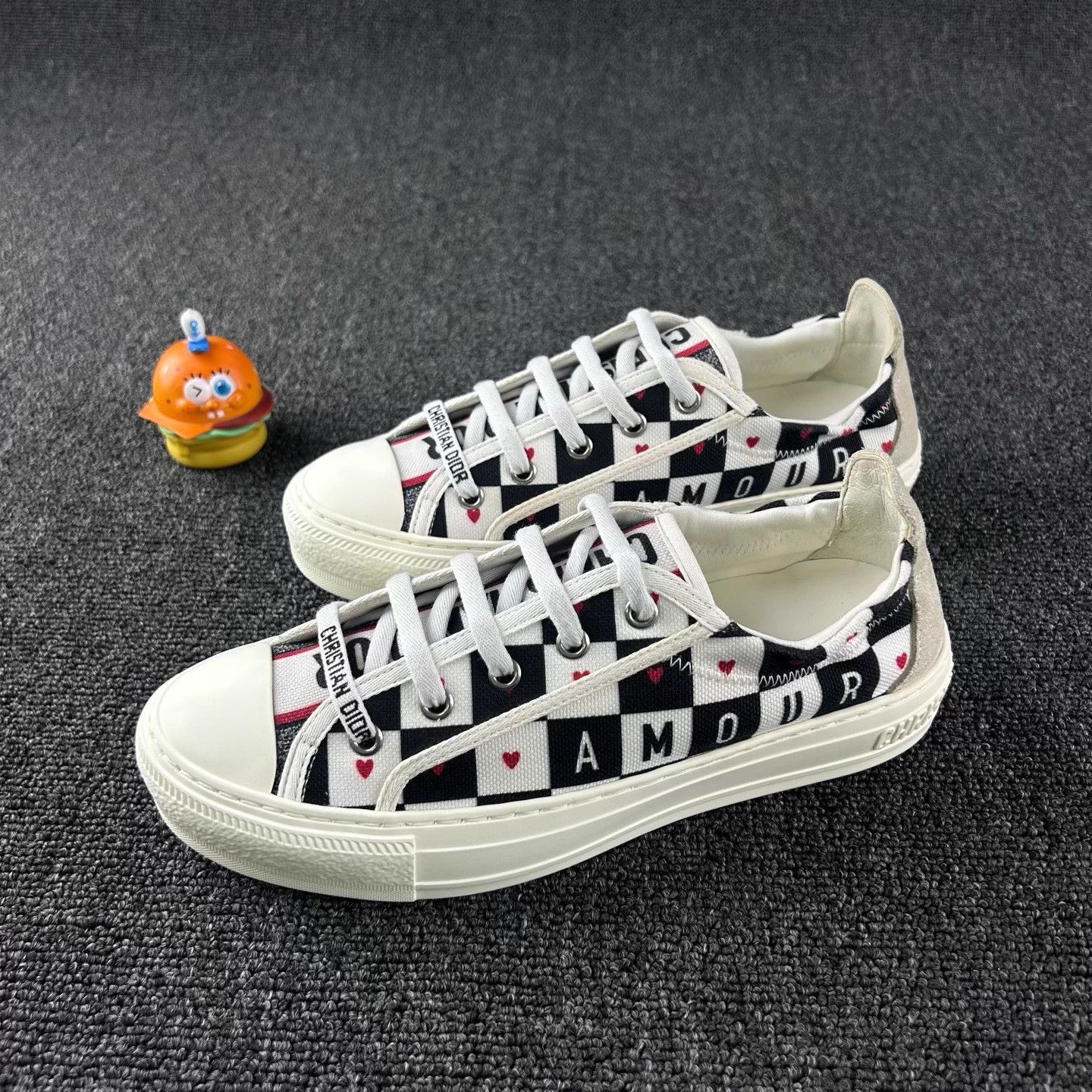 Dior Dior Checkerboard Red Heart Canvas Sneakers Size US 6.5 / IT 36.5 - 1 Thumbnail