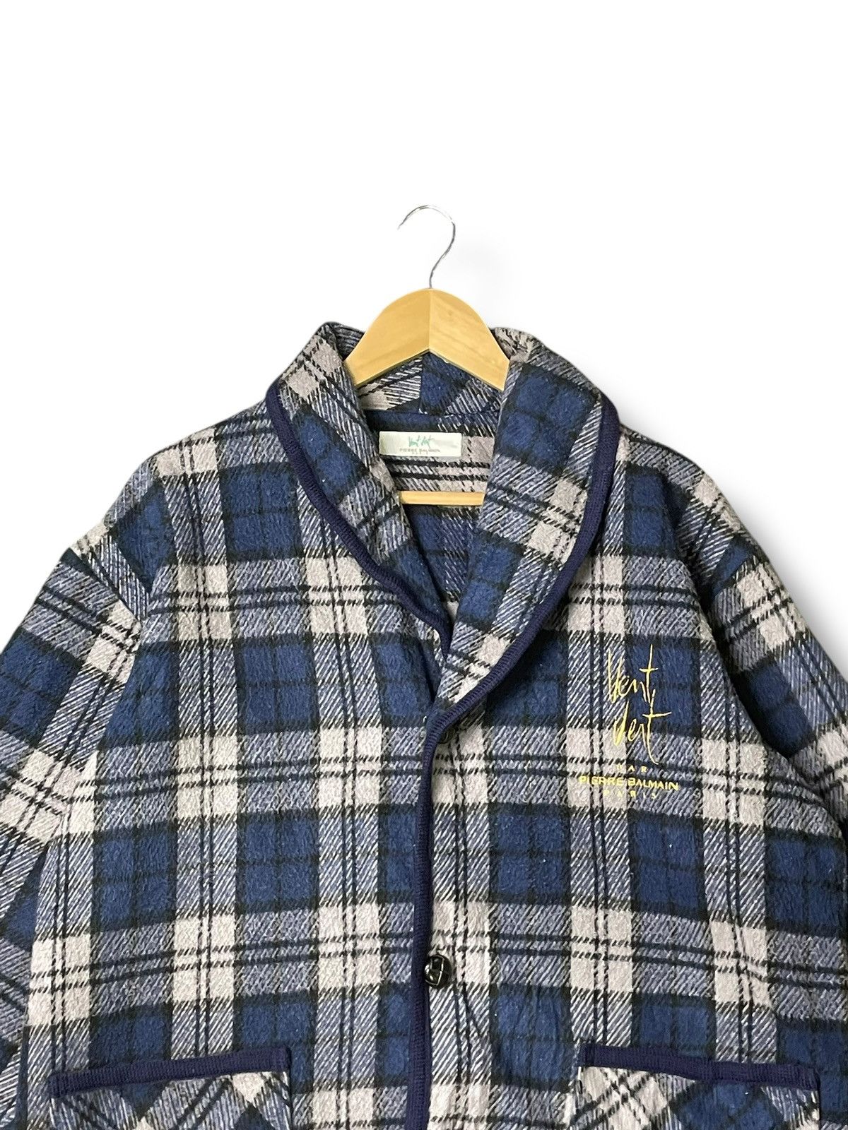 Designer × Pierre Balmain × Vintage Vent Vert Pierre Balmain Tartan Coat (51) Size US S / EU 44-46 / 1 - 3 Thumbnail