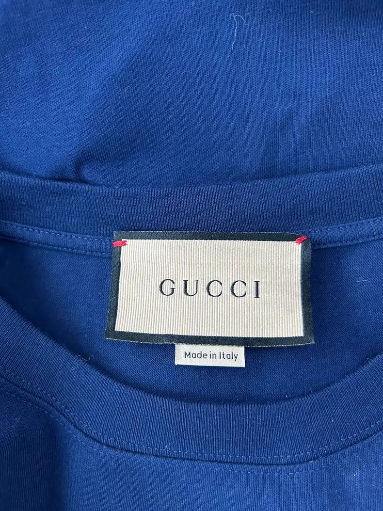 Gucci Gucci Blue men's printed cotton T-shirt 2501-Nextarrow Size US XS / EU 42 / 0 - 3 Thumbnail