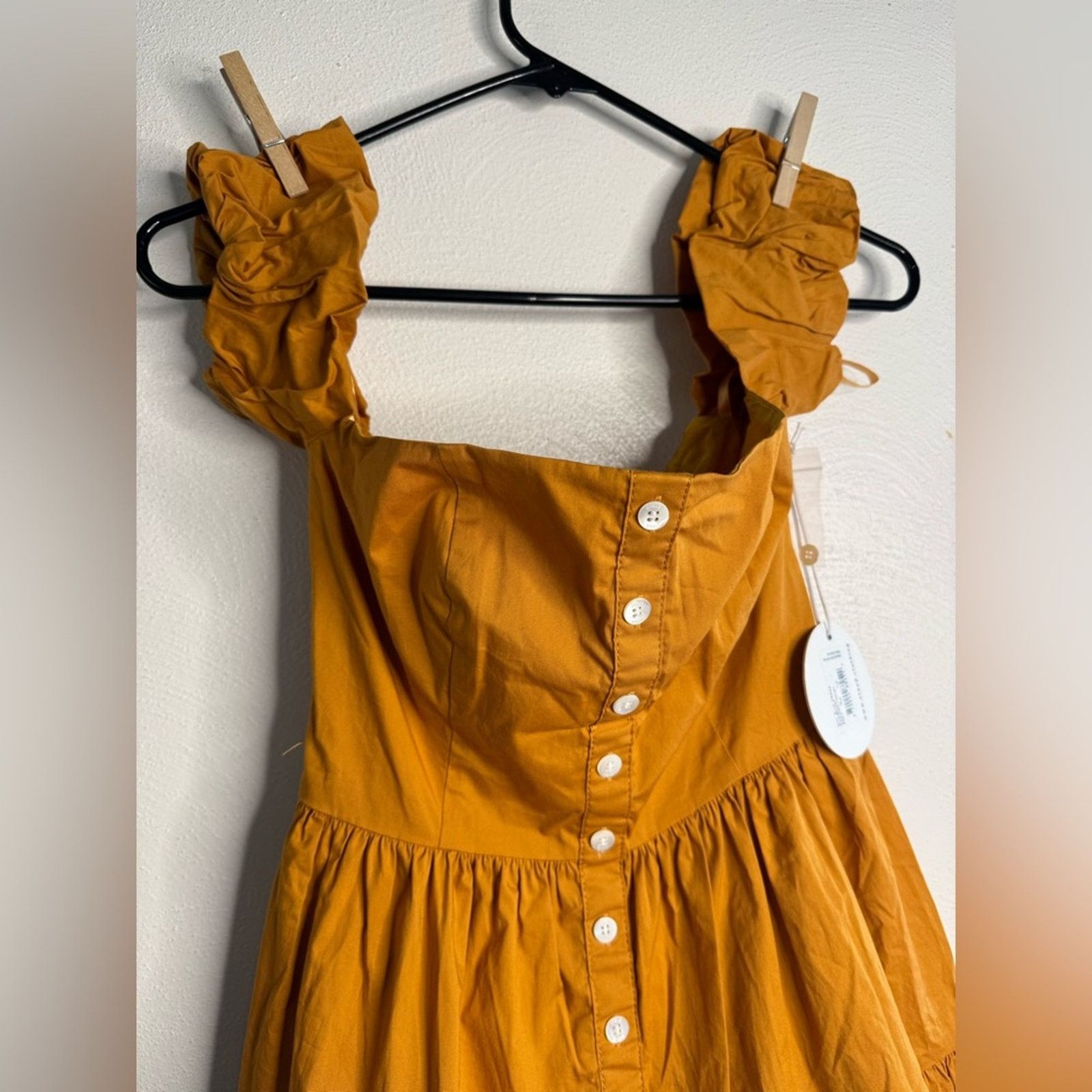 Staud NWT Staud Mini Elio Dress In Honey Size XS / US 0-2 / IT 36-38 - 4 Thumbnail