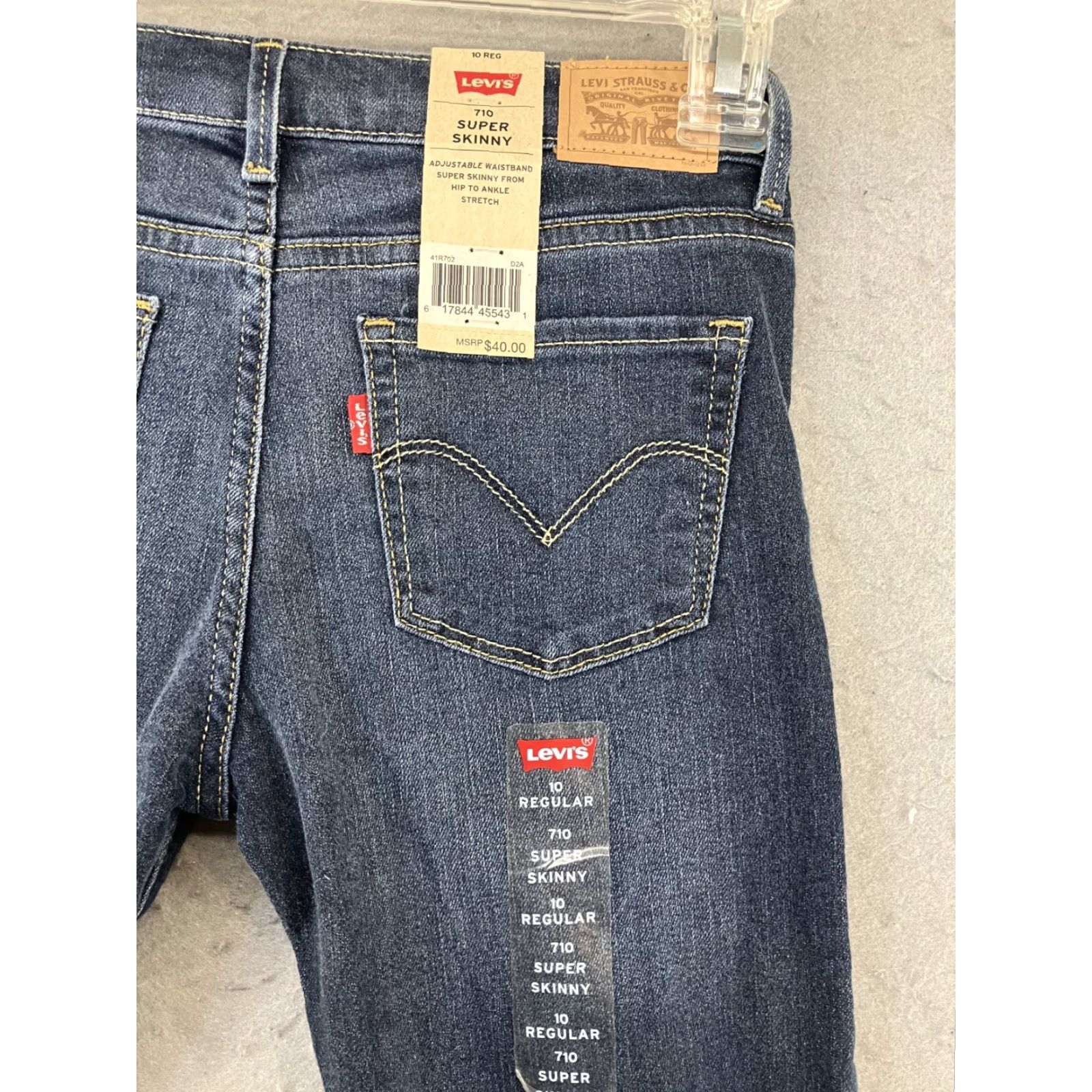 Levi's VINTAGE Levi's 710 Super Skinny Jeans Womens Regular 10 Blue Denim Stretch City 90s Mens? Wait. Size 32" / US 10 / IT 46 - 6 Thumbnail