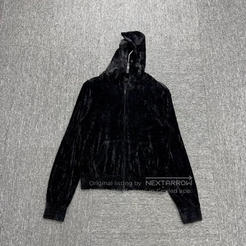 Balenciaga Balenciaga Crystal Letter Velvet Hooded Sweatshirt Size XS / US 0-2 / IT 36-38 - 1 Thumbnail