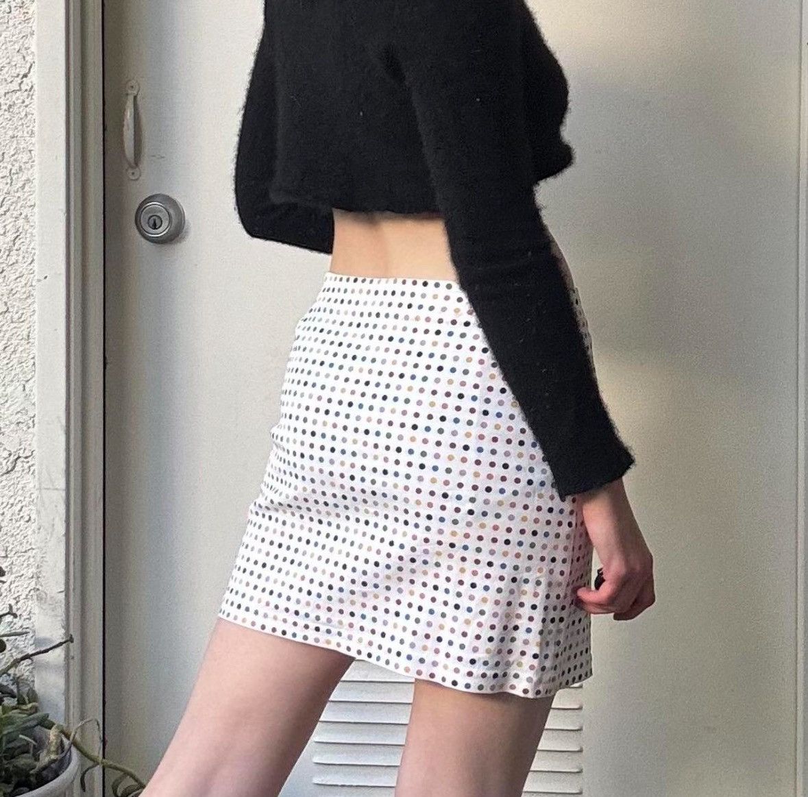 Rifat Ozbek VINTAGE 90s RIFAT OZBEK RAINBOW POLADOT MINI SKIRT Size 27" / US 4 / IT 40 - 4 Thumbnail