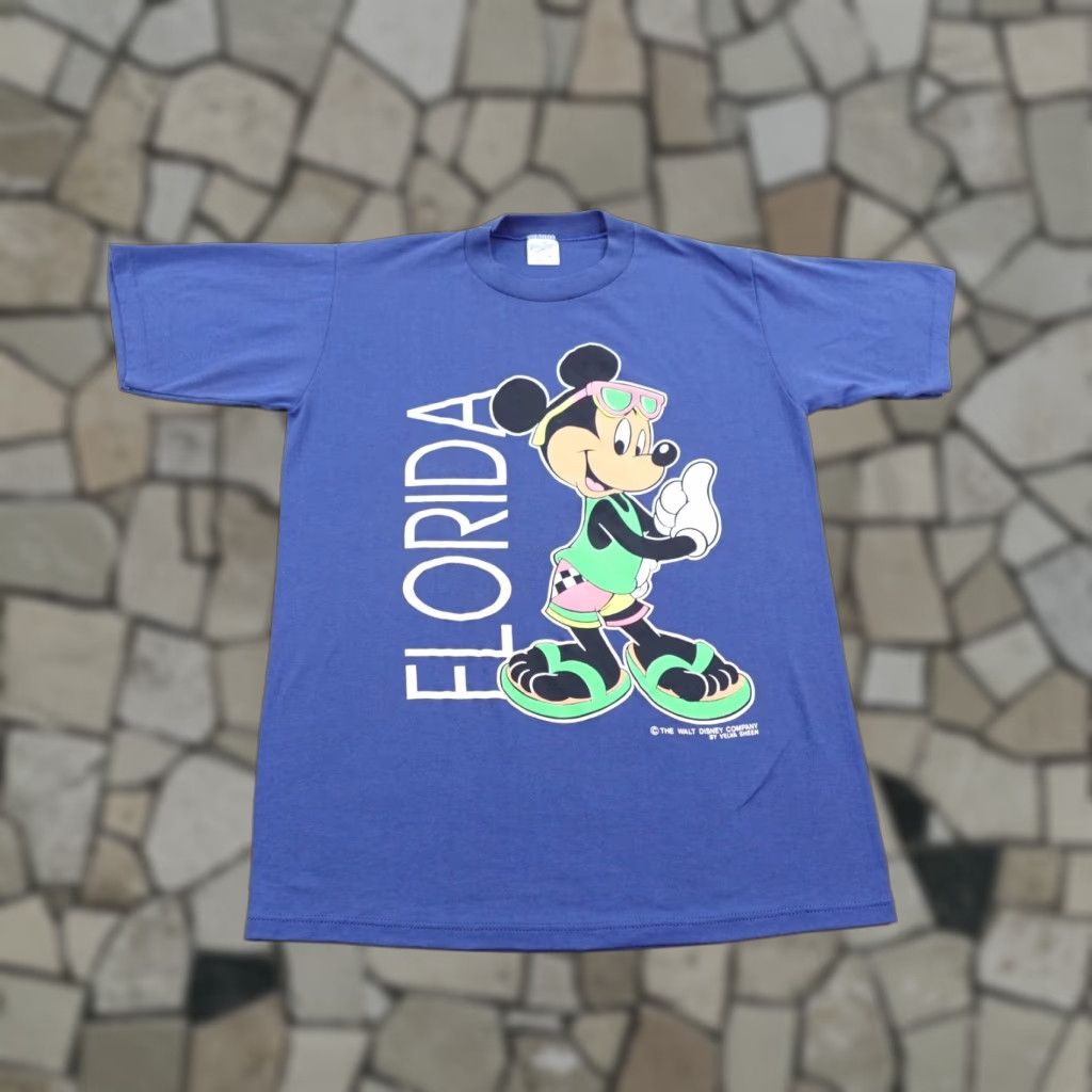 Velva Sheen VINTAGE Velva Sheen Disney Shirt Mens M Blue Mickey Mouse Florida 90s USA Crew Neck Short Sleeve Graphic Print Size US M / EU 48-50 / 2 - 1 Thumbnail