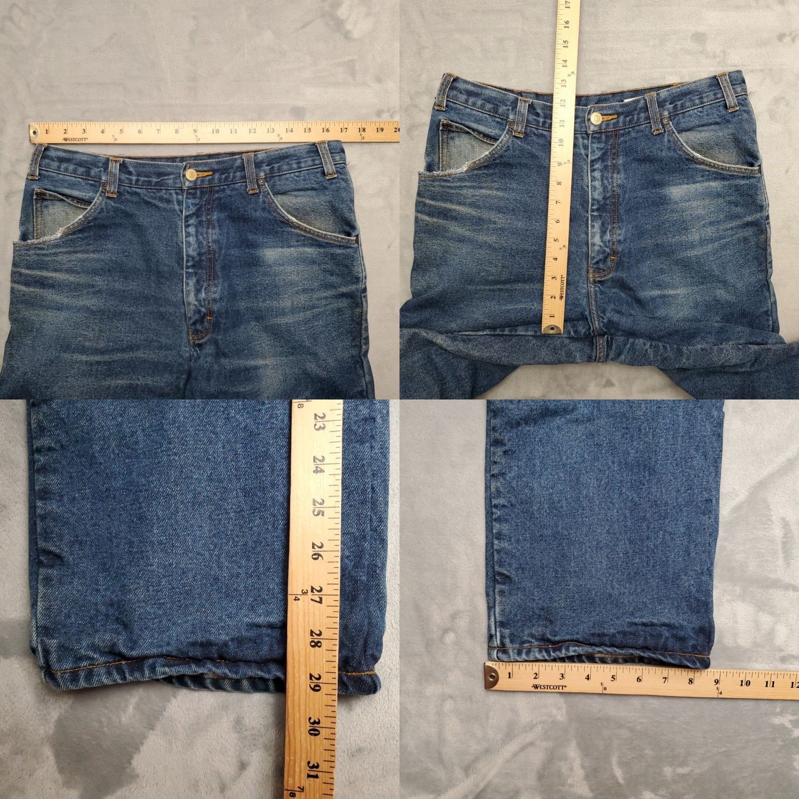 Dickies VTG Dickies Jeans Mens 34x30 Blue Faded Whiskered Denim Lined Workwear 5-Pocket Solid Cotton Jeans Mens Blue Vintage Workwear Mens Jeans Size US 34 / EU 50 - 9 Thumbnail