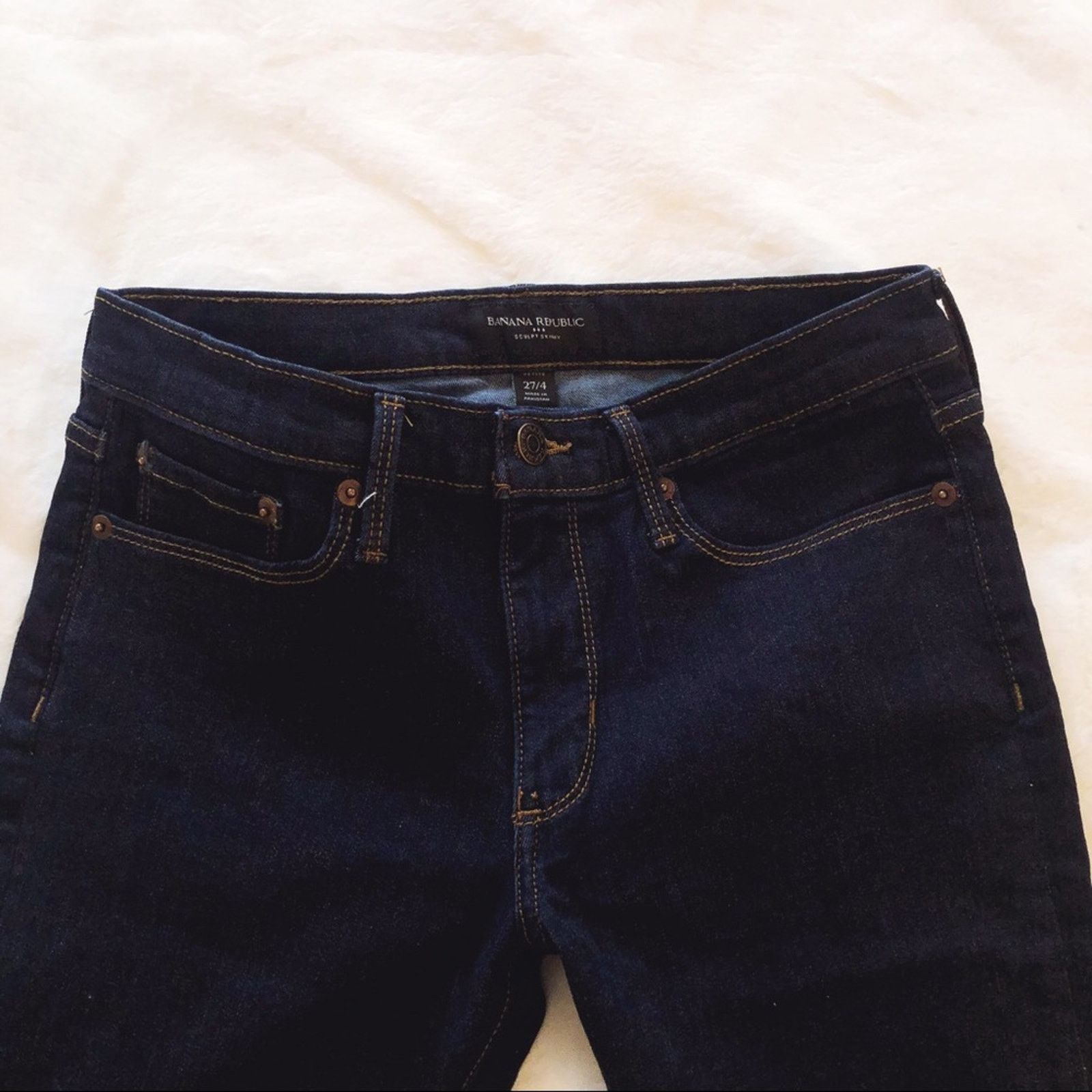 Banana Republic Banana Republic Dark Blue Sculpt Skinny Jeans Size 27" / US 4 / IT 40 - 2 Thumbnail