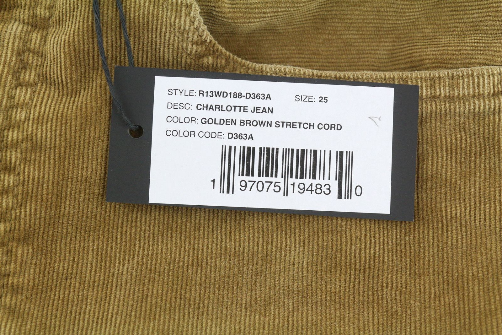 R13 CHARLOTEE 25 Golden Brown Stretch Cord Faded FW25 86539 Size 25" / US 0 / IT 36 - 8 Thumbnail