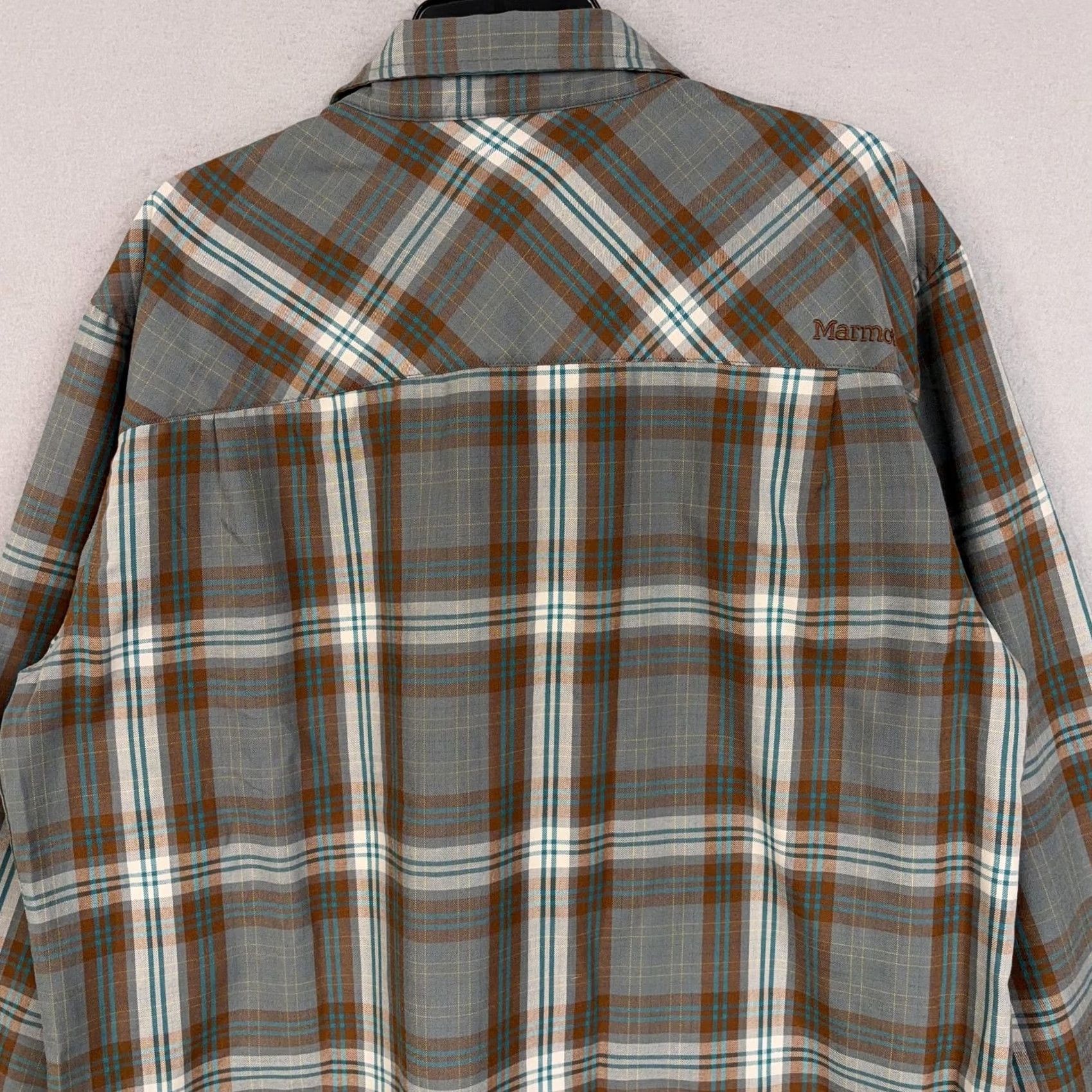 Marmot Marmot Shirt Mens XL Gray Plaid Long Sleeve Lightweight Button Front Outdoor Gorp Size US XL / EU 56 / 4 - 7 Thumbnail
