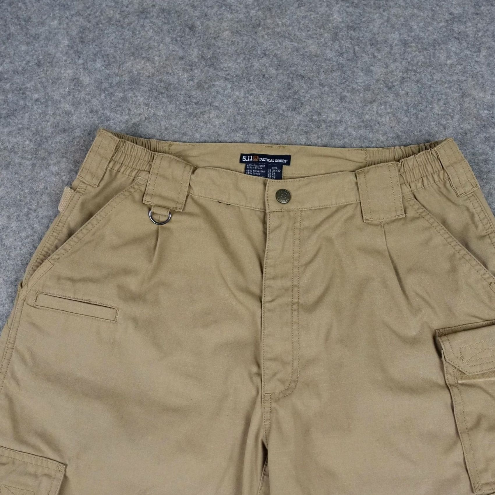 Vintage 5.11 Tactical Cargo Pants Mens 31x30 Beige Elastic Waist Ripstop Workwear Series Cargo Pants Mens Beige Size US 31 - 2 Thumbnail