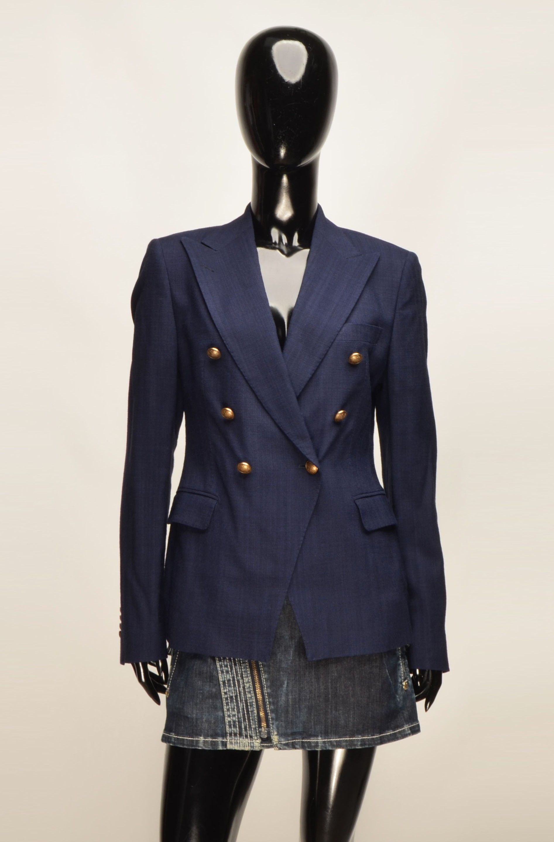 Tagliatore Tagliatore Double Breasted Blue Gold Buttons Blazer Jacket Size M / US 6-8 / IT 42-44 - 1 Thumbnail