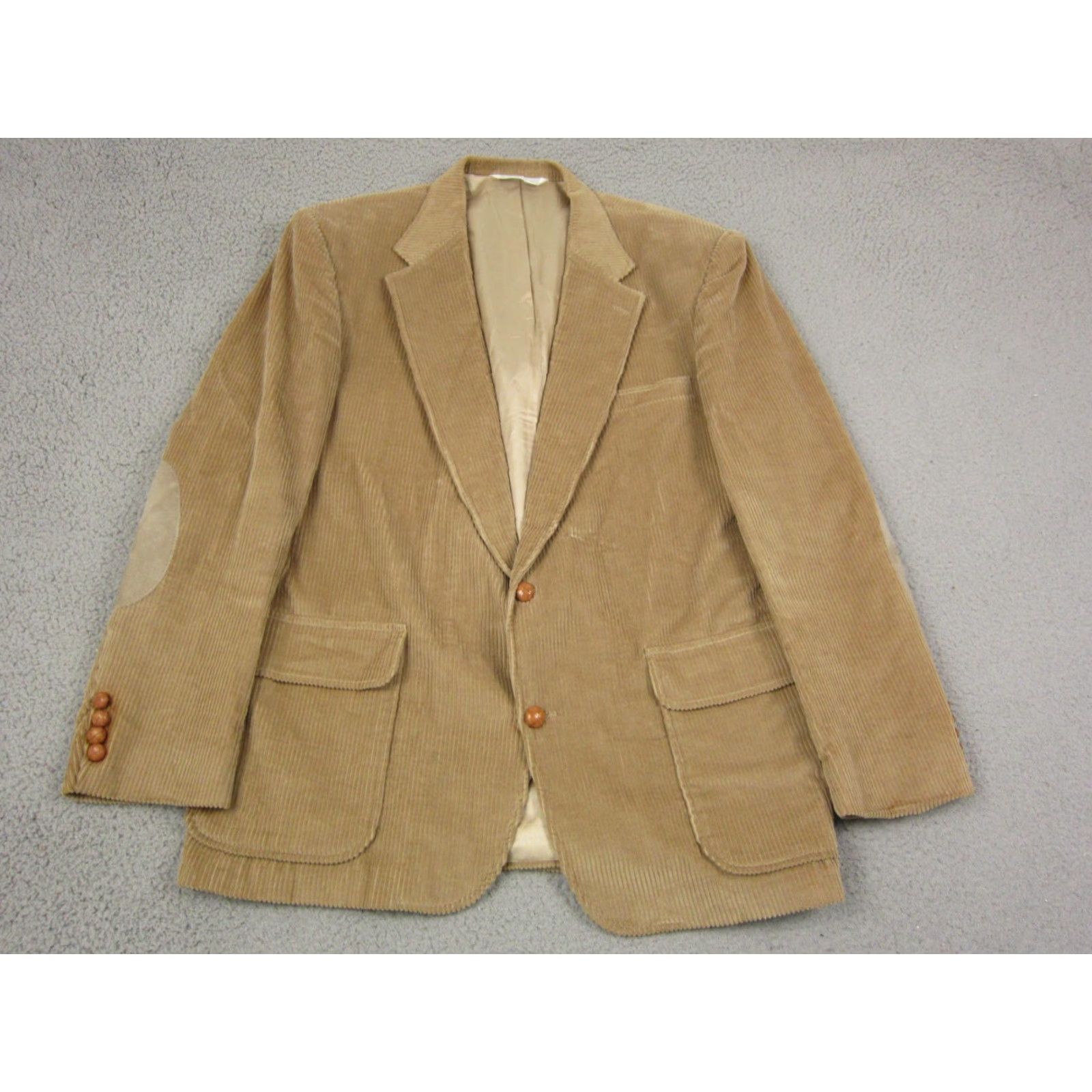 Lands' End VINTAGE Lands' End Blazer Jacket Mens 46L Corduroy Brown 90s Elbow Patch Button Front Fall Spring Pockets Casual Business Mens Size 46R - 2 Thumbnail