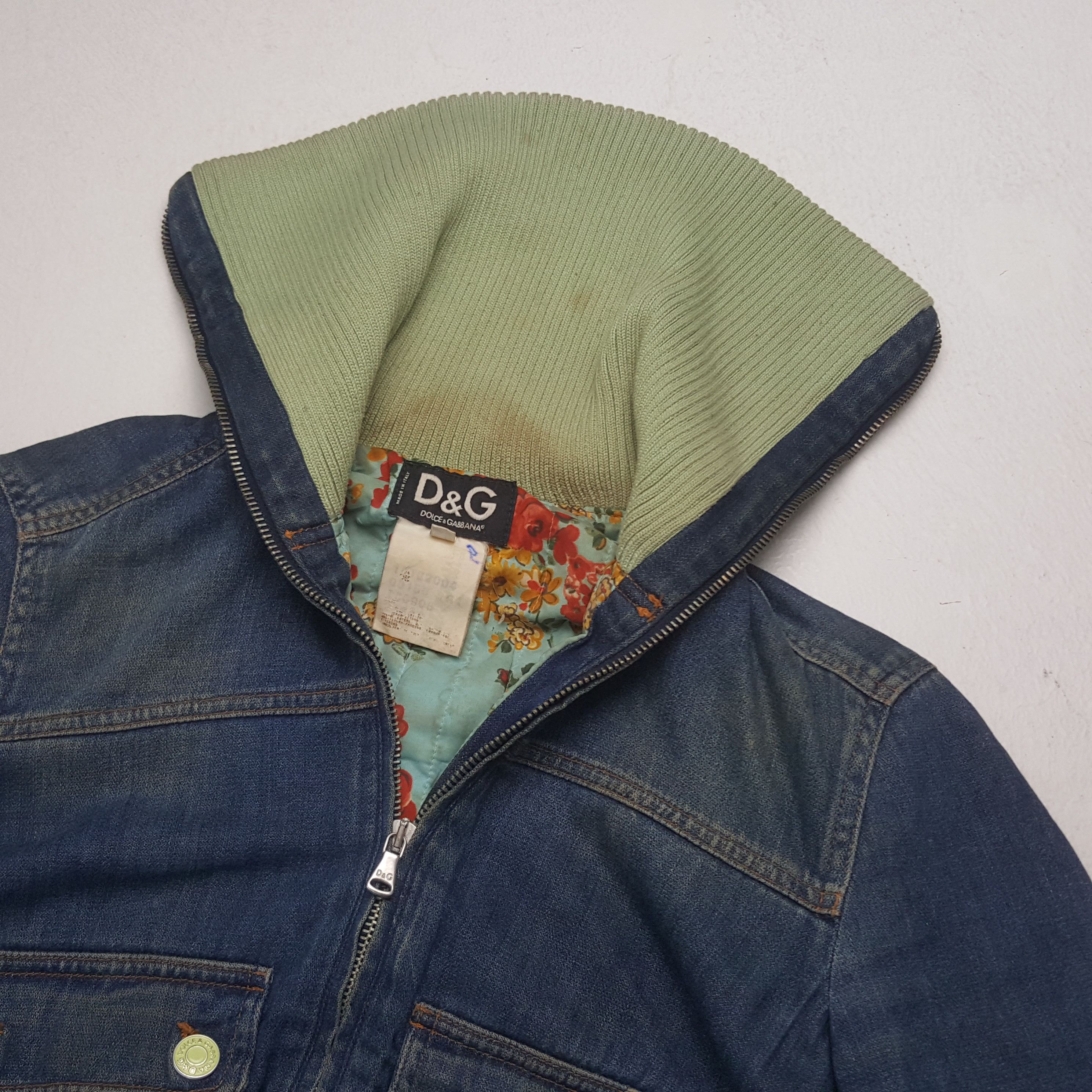 Dolce & Gabbana Vintage Dolce & Gabbana Denim Zipper Turtleneck Jacket Size S / US 4 / IT 40 - 7 Thumbnail