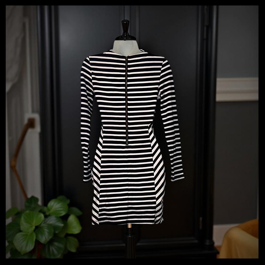 Lucca Couture Long-sleeve Striped Bodycon Dress Small - wpequipmentugltd.com