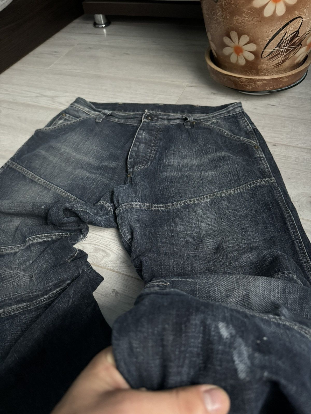 G-Star × Japanese Brand Vintage jeans G Star Raw made in Italy Double knee pants 90s Size US 34 / EU 50 - 3 Thumbnail