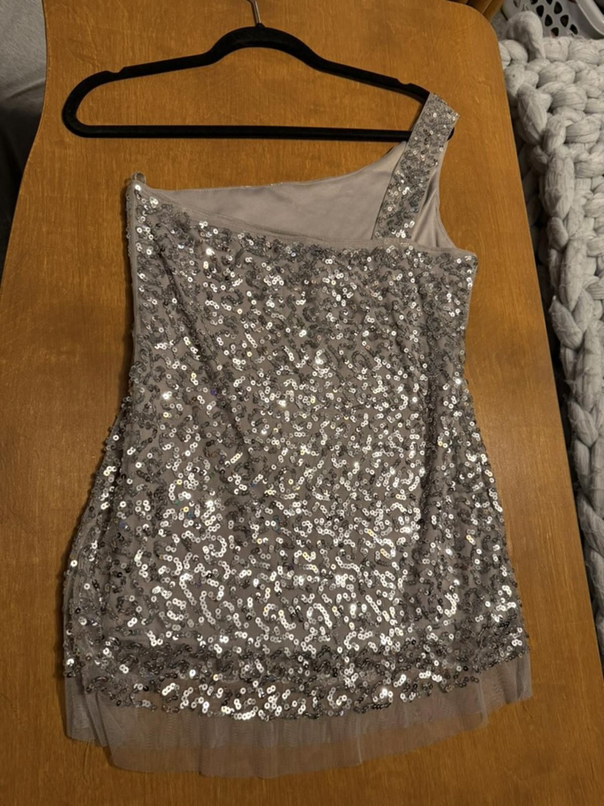 Other Wildcat One-Shoulder Silver Sequin Shirt Size L Size L / US 10 / IT 46 - 4 Thumbnail
