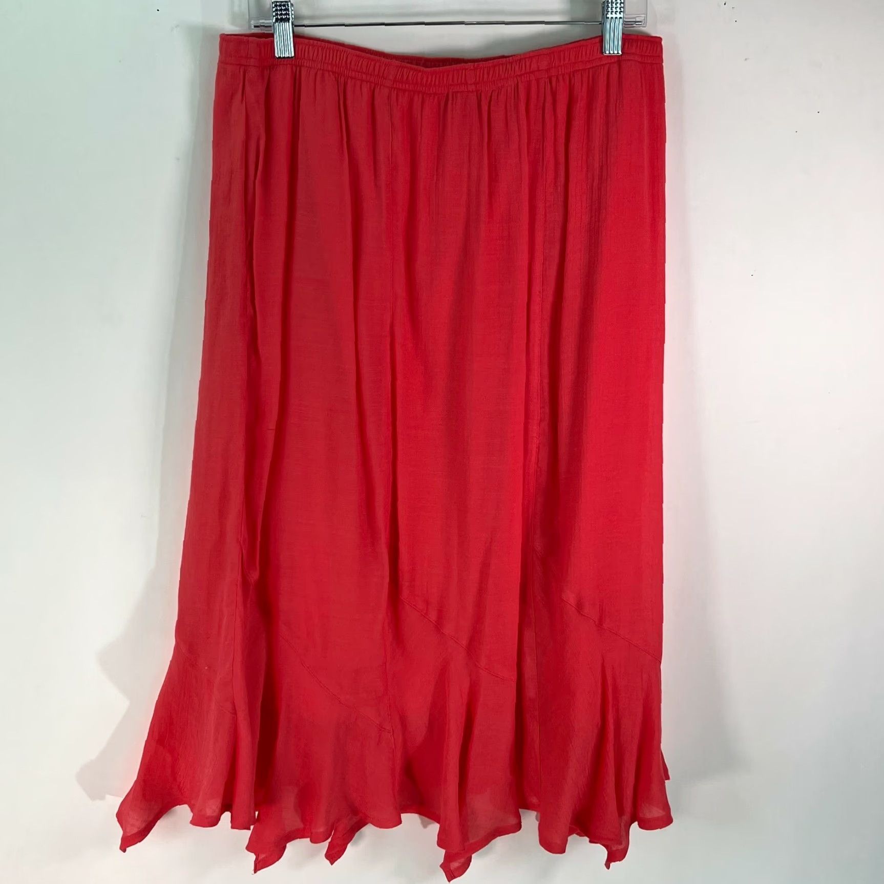 Vintage N Touch Pink Pleated Front Elastic Waist Pull On Flared Skirt Womens PM Size Petite Knee Length Casual Skirt Size 32" / US 10 / IT 46 - 2 Thumbnail