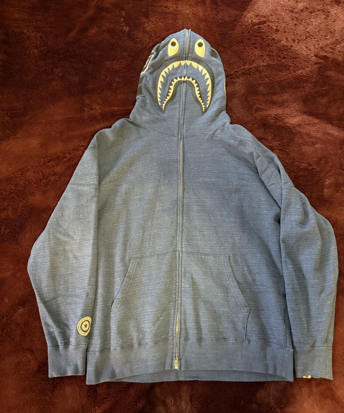 BAPE Indigo Shark Full Zip Hoodie FW23