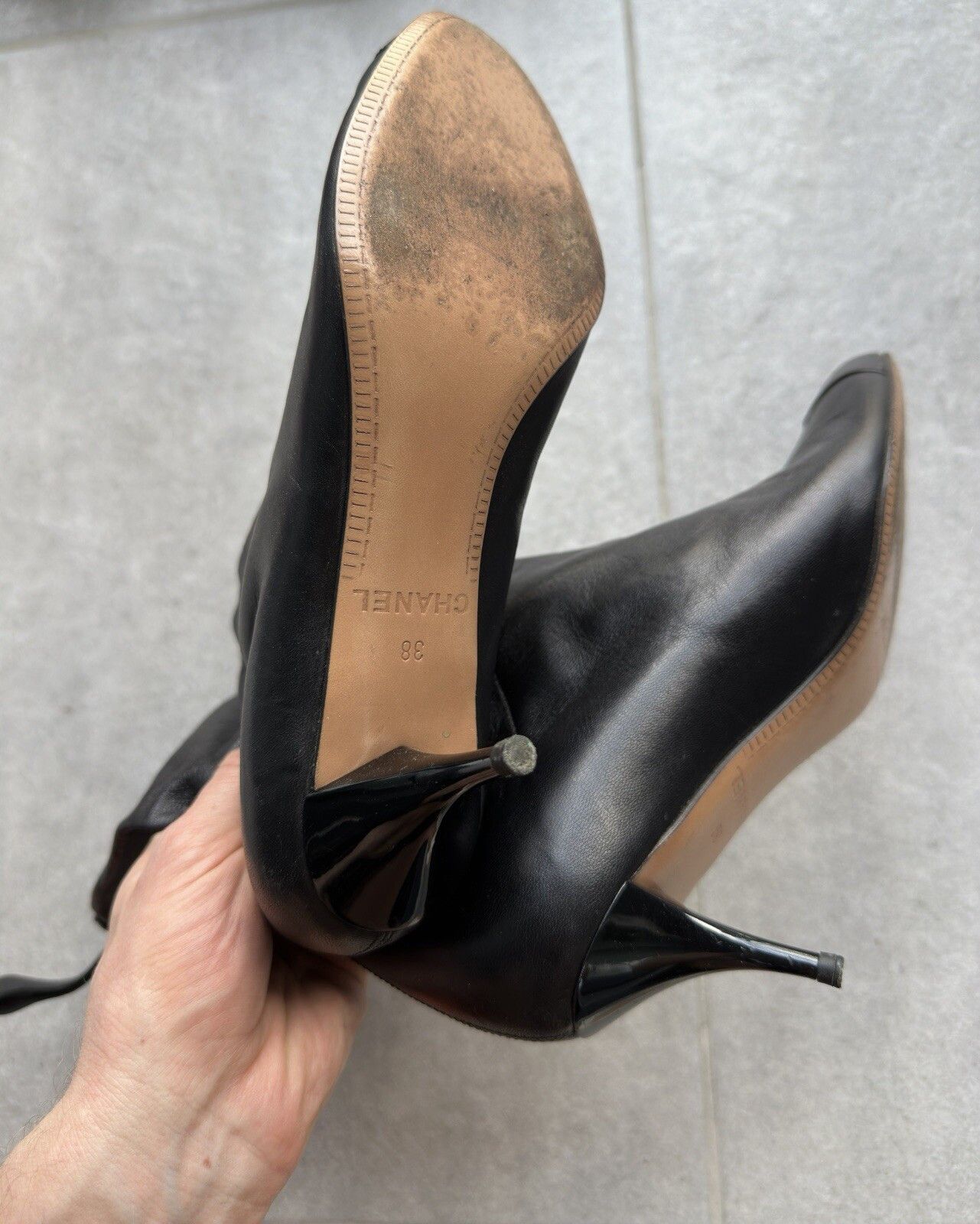 Chanel Chanel Vintage Leather Mid Calf Kitten Heel Boots 2000`s Size US 8 / IT 38 - 18 Thumbnail