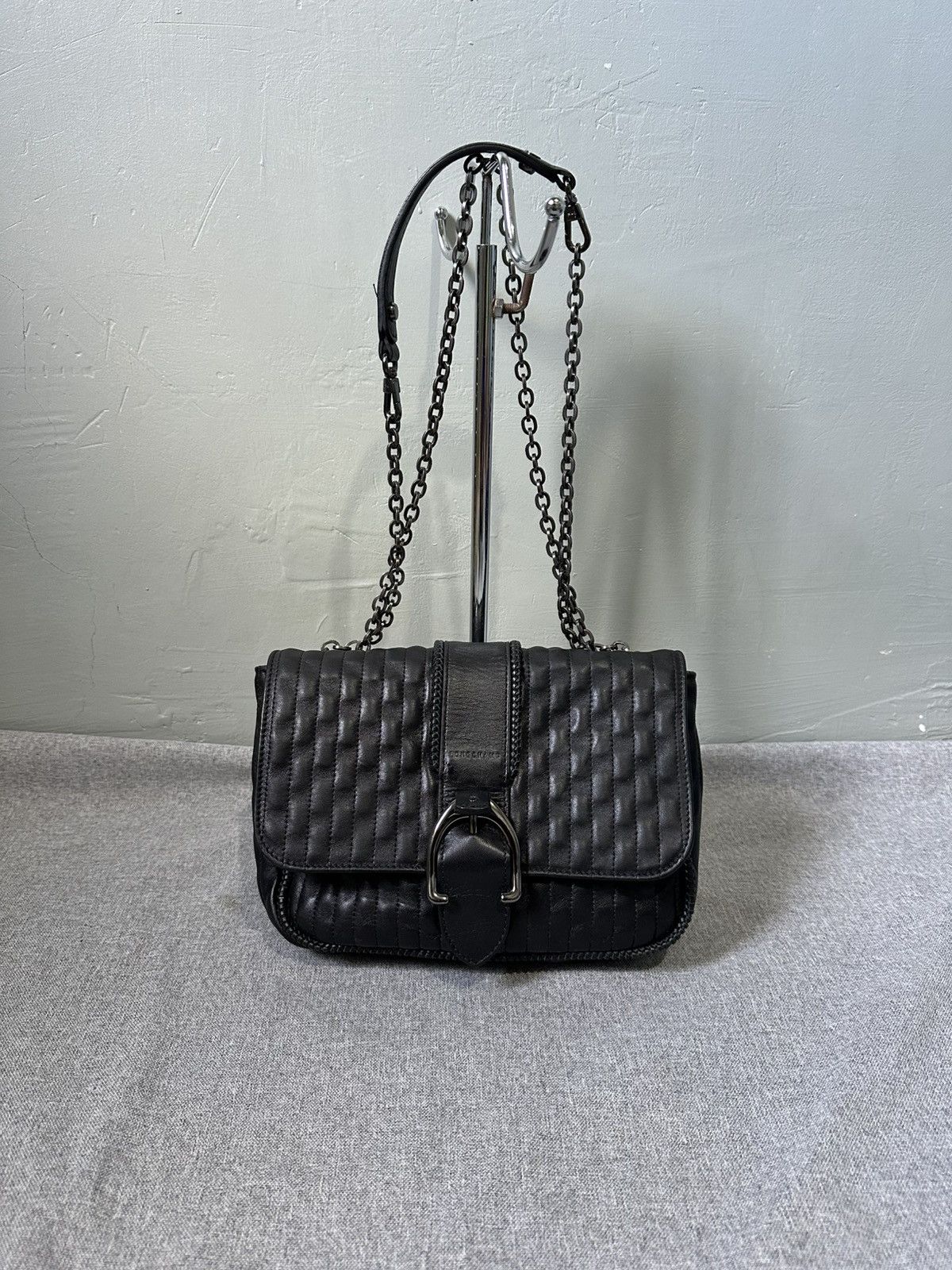 Longchamp Longchamp - Black Amazone Quilted Leather Chain Strap Bag Size ONE SIZE - 1 Thumbnail