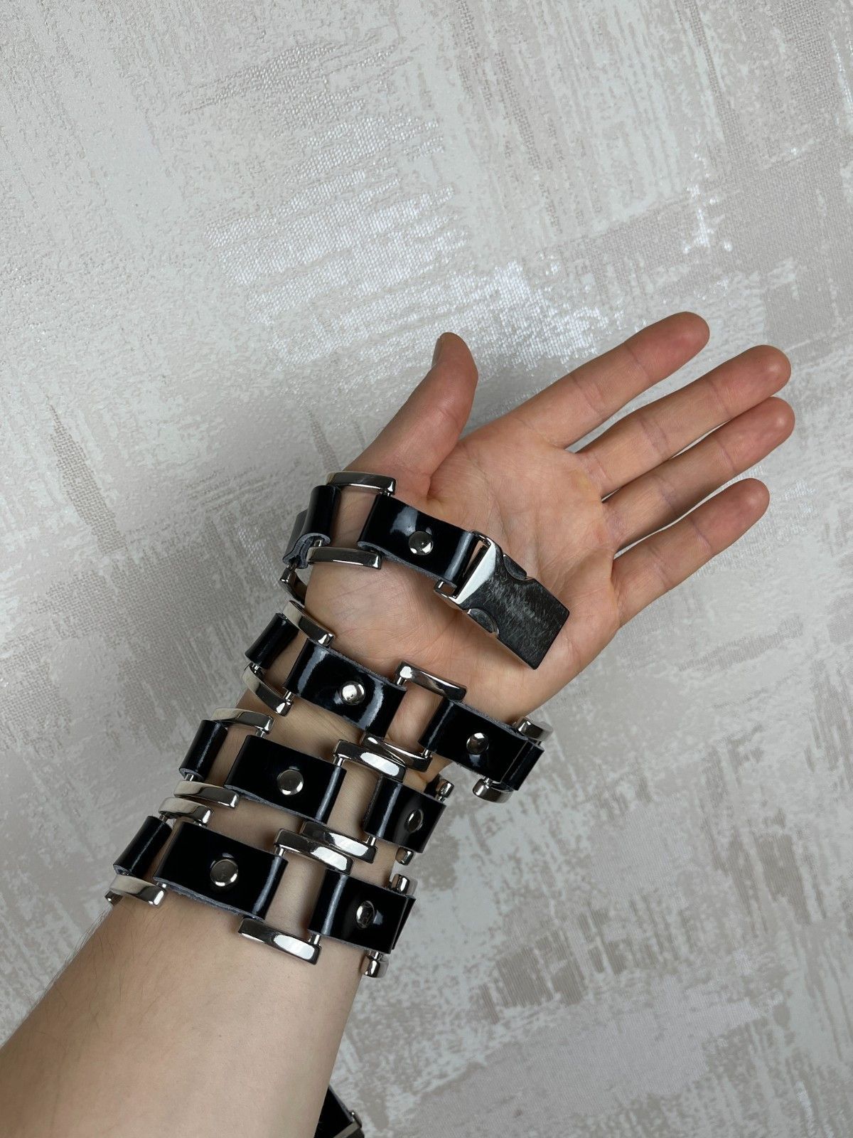 Other Avant Garde Polished Leather Rock Metal Belt Punk Crust Size ONE SIZE - 9 Thumbnail