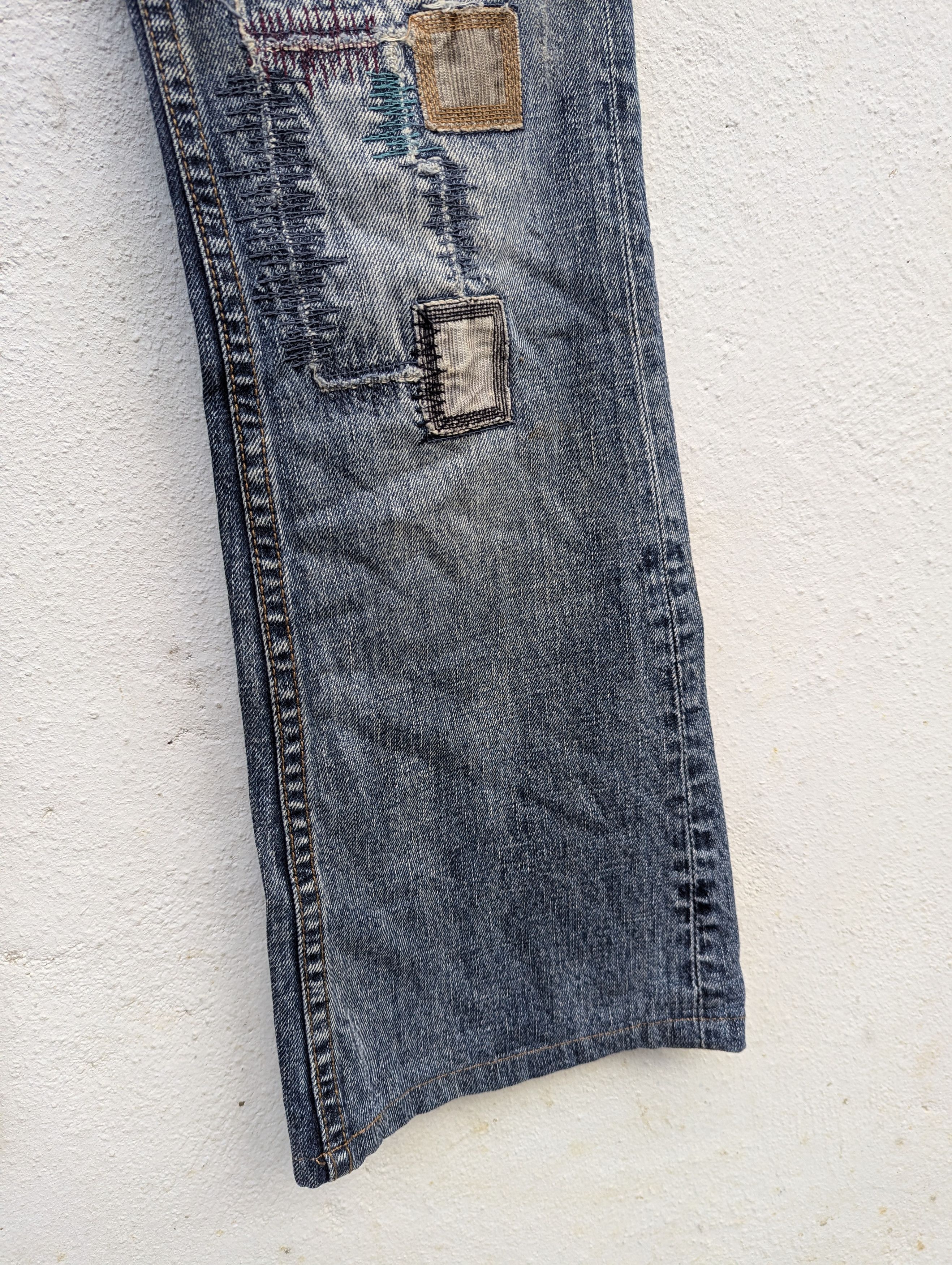 Japanese Brand × Vintage JAPANESE BRAND PATCHES DENIM PANTS Size 31" - 3 Thumbnail
