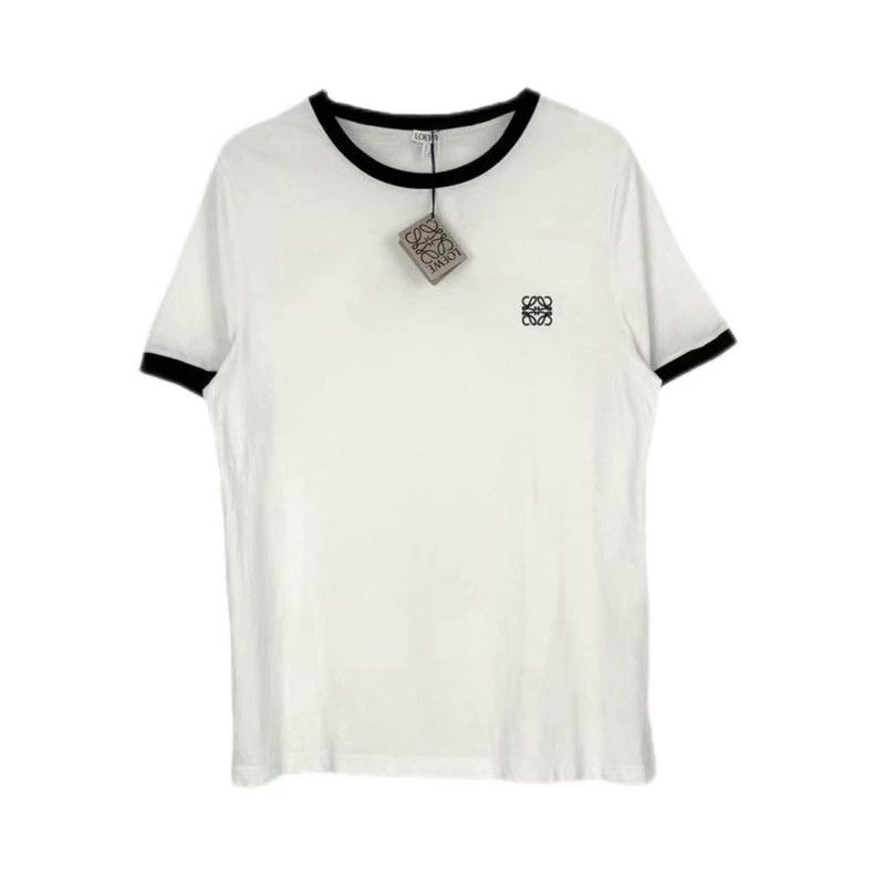 Loewe LOEWE White embroidered classic logo short sleeves Size L / US 10 / IT 46 - 1 Thumbnail
