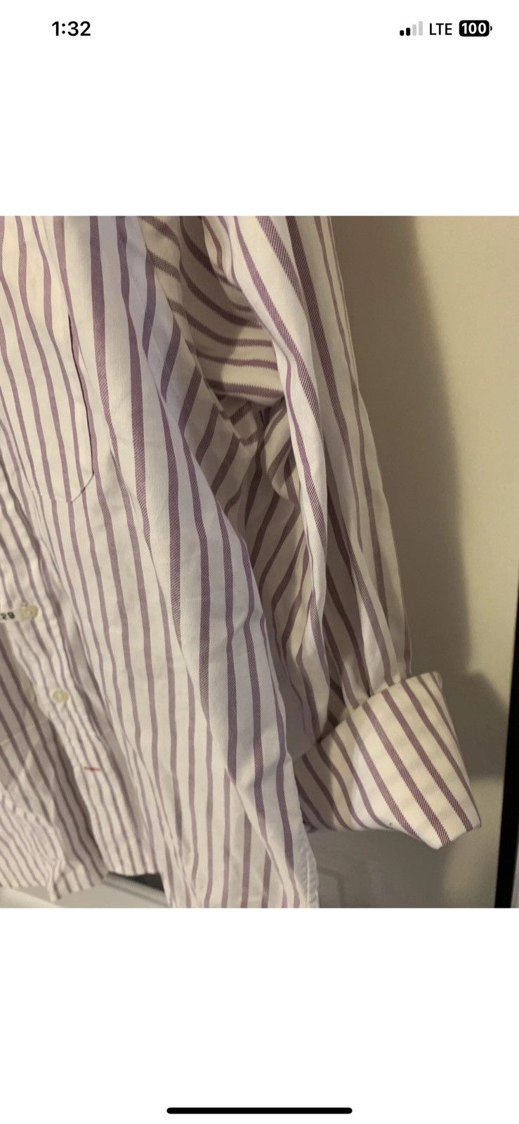 Daniel Cremieux Daniel Cremieux mens sz 17.5 XL button shirt purple striped Size US XL / EU 56 / 4 - 4 Thumbnail