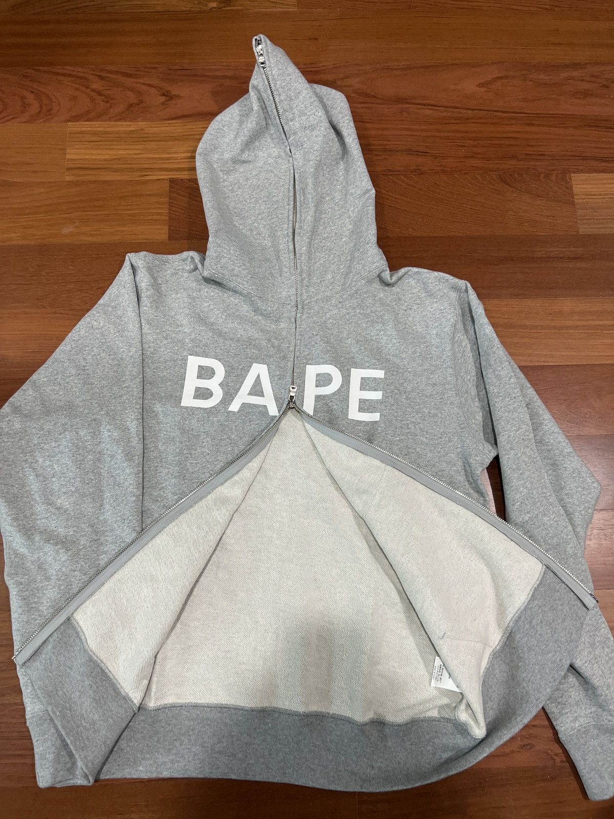 Bape GREY BAPE FULL ZIP HOODIE Size US L / EU 52-54 / 3 - 4 Thumbnail
