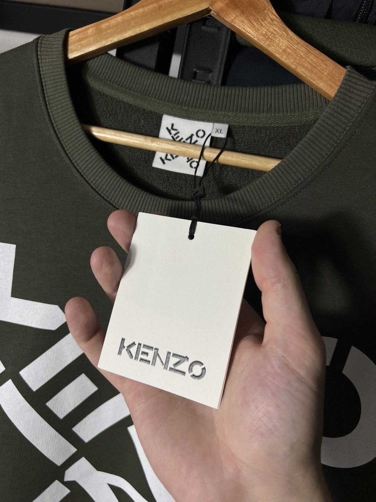 Kenzo 🔥NWT KENZO Cross Logo Sweatshirt Olive Green – Size XL Size US XL / EU 56 / 4 - 5 Thumbnail