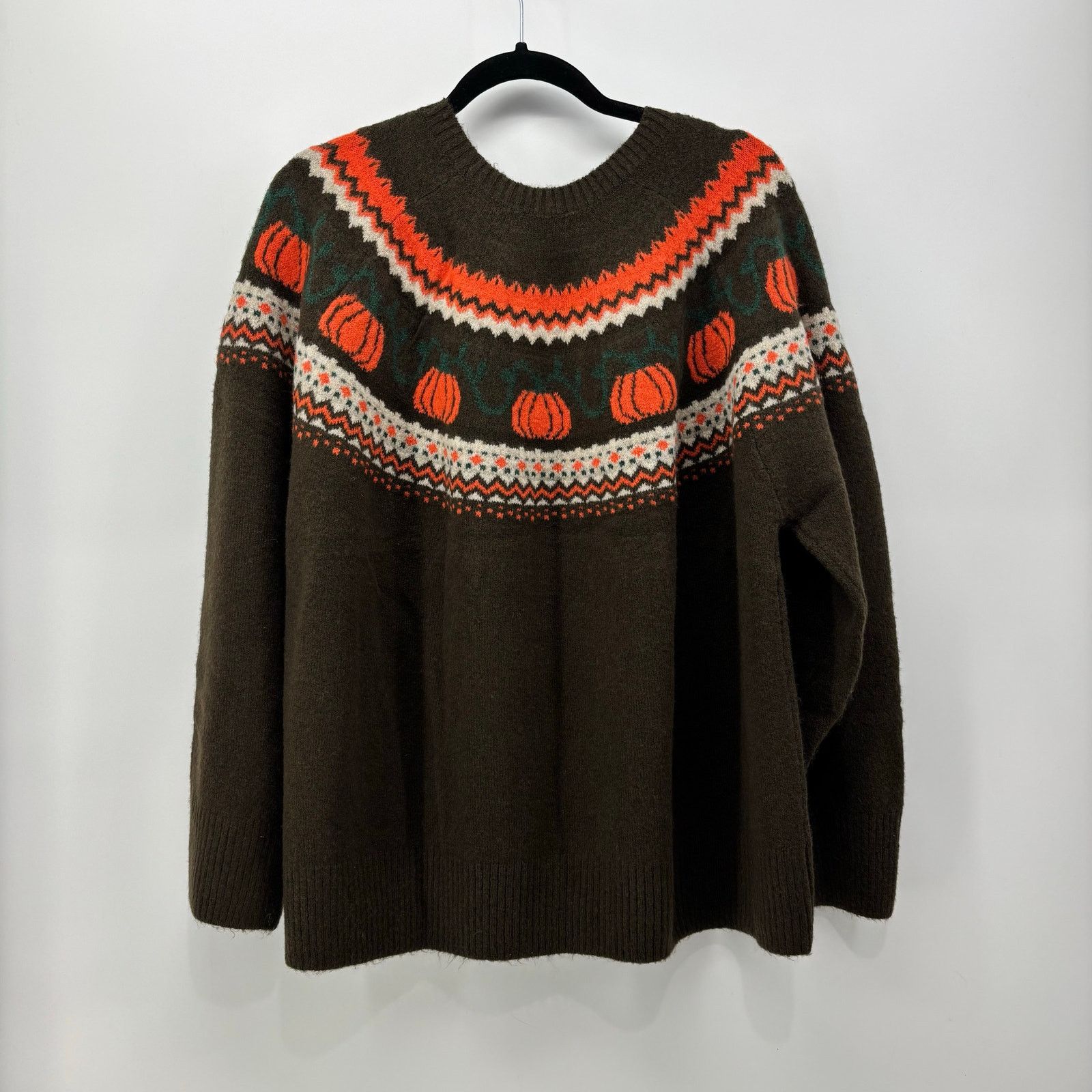 Vince Camuto Vince Camuto Womens Size XXL Thanksgiving Pumpkin Fair Isle Size XXL / US 16-18 / IT 52-54 - 2 Thumbnail