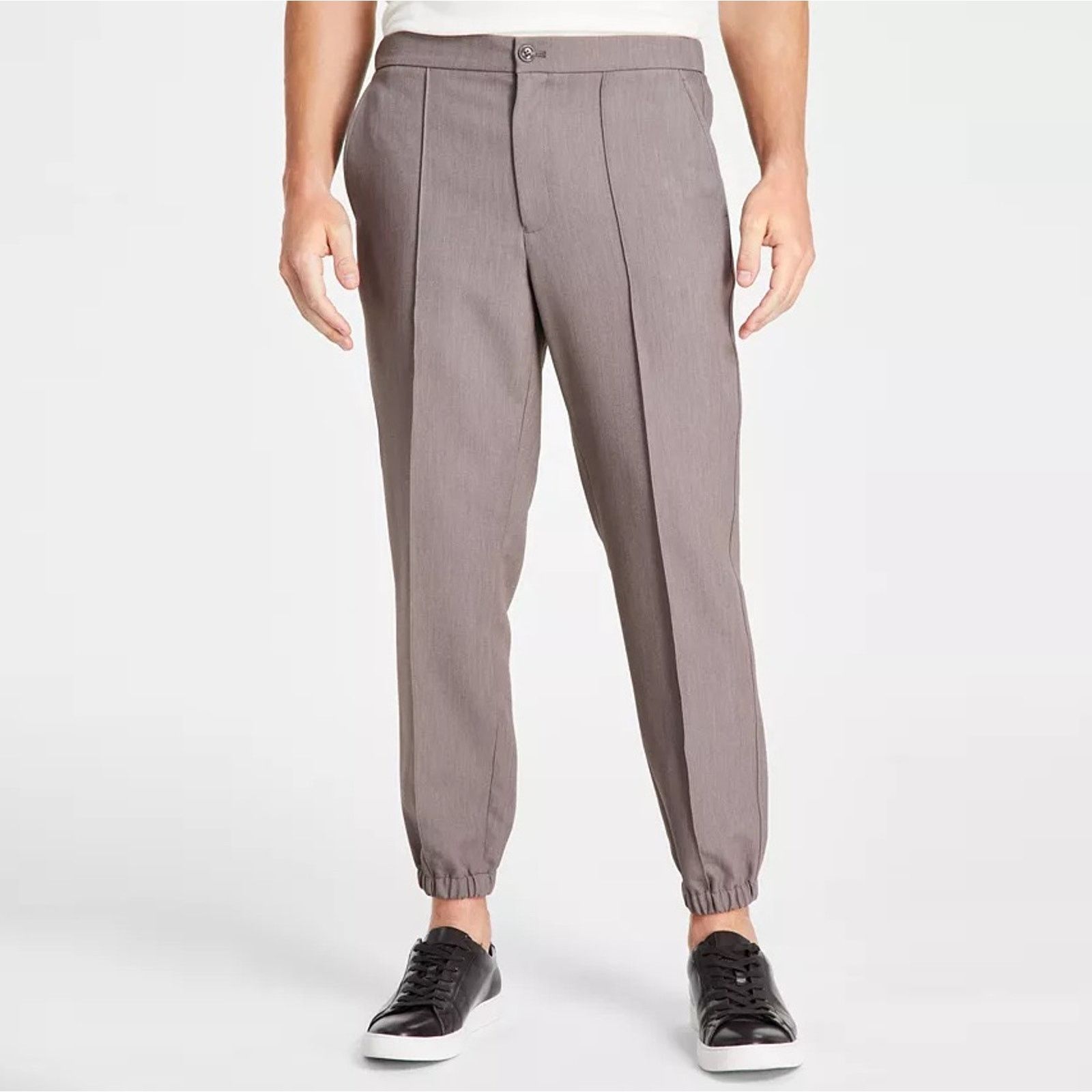 Alfani Alfani Men's Taupe Elastic Hem Dressy Jogger Pants Size L Size US 34 / EU 50 - 5 Thumbnail
