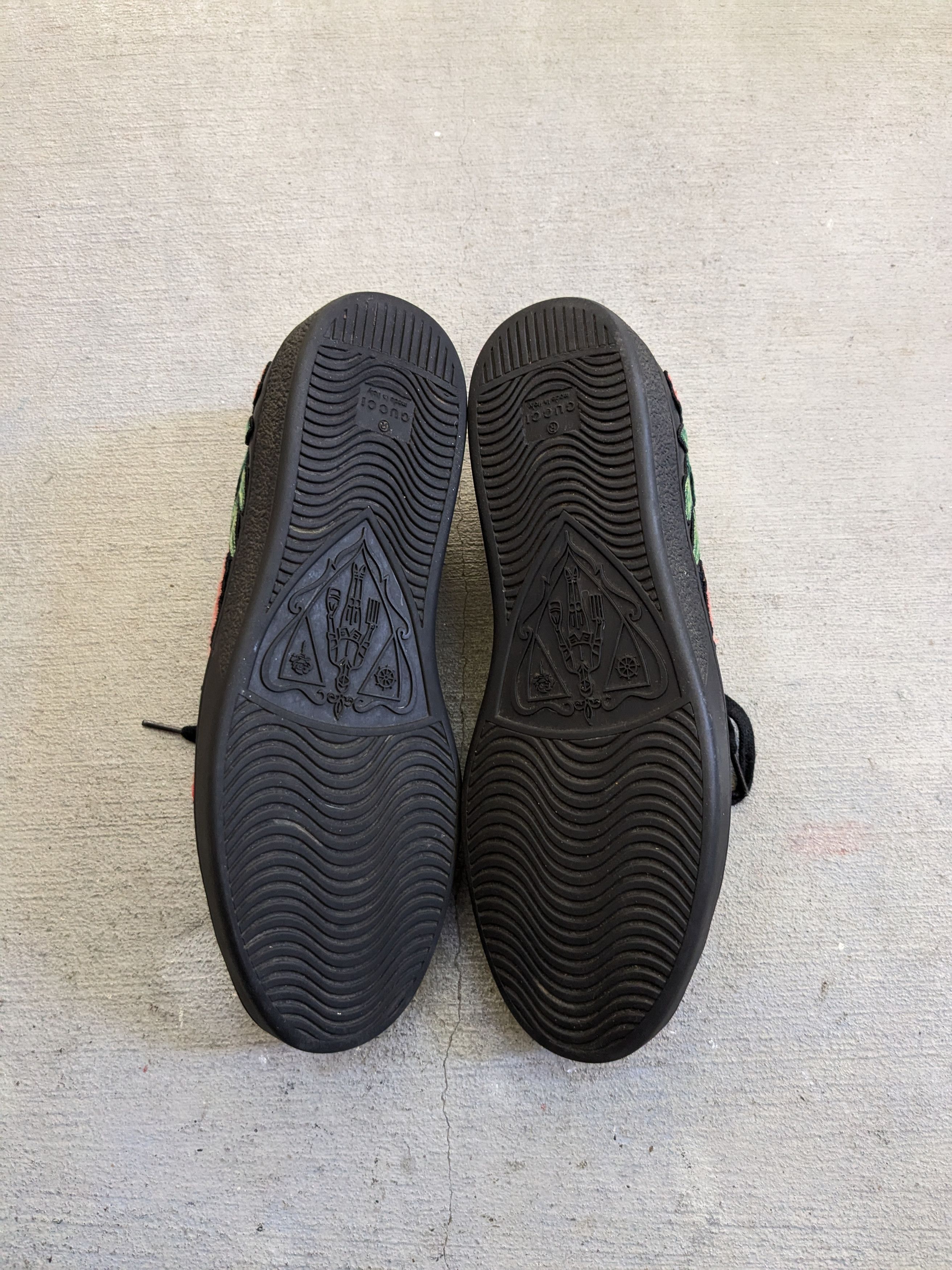 Gucci Gucci Ace Sneakers Black 8.5 Leather Flower Embroidered Size US 8.5 / EU 41-42 - 16 Thumbnail